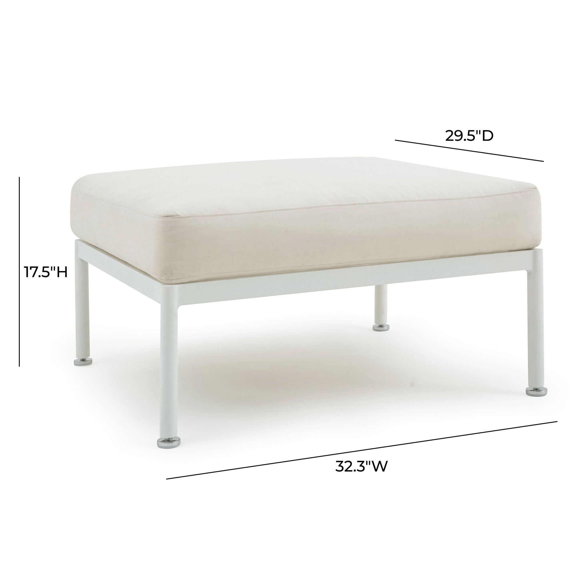 Dunes - Outdoor Ottoman - Cream