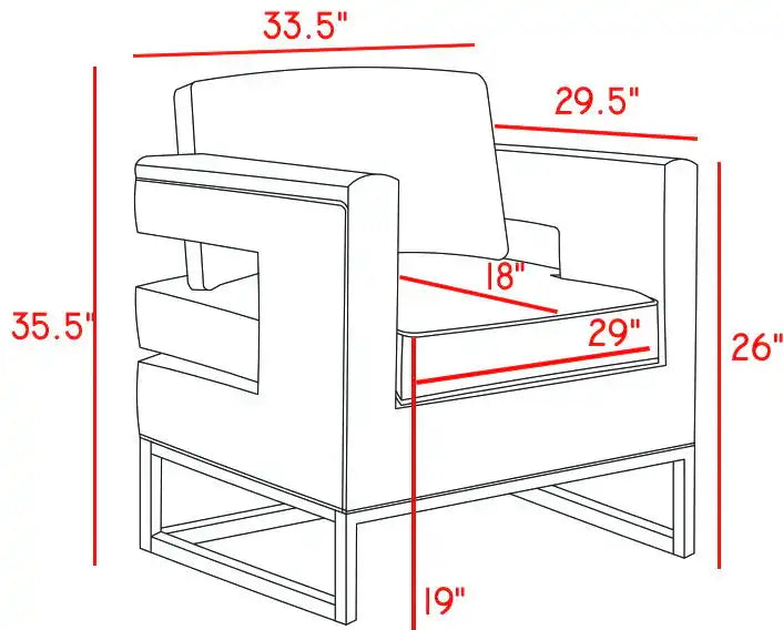 Noah - Accent Chair with Gold Legs