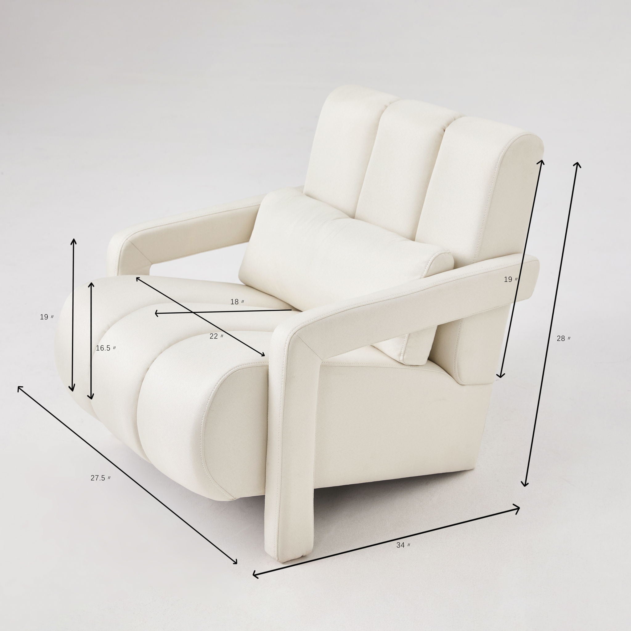 Modern Upholstered Accent Chair, Comfortable Linen Fabric With A Pillow For Living Room