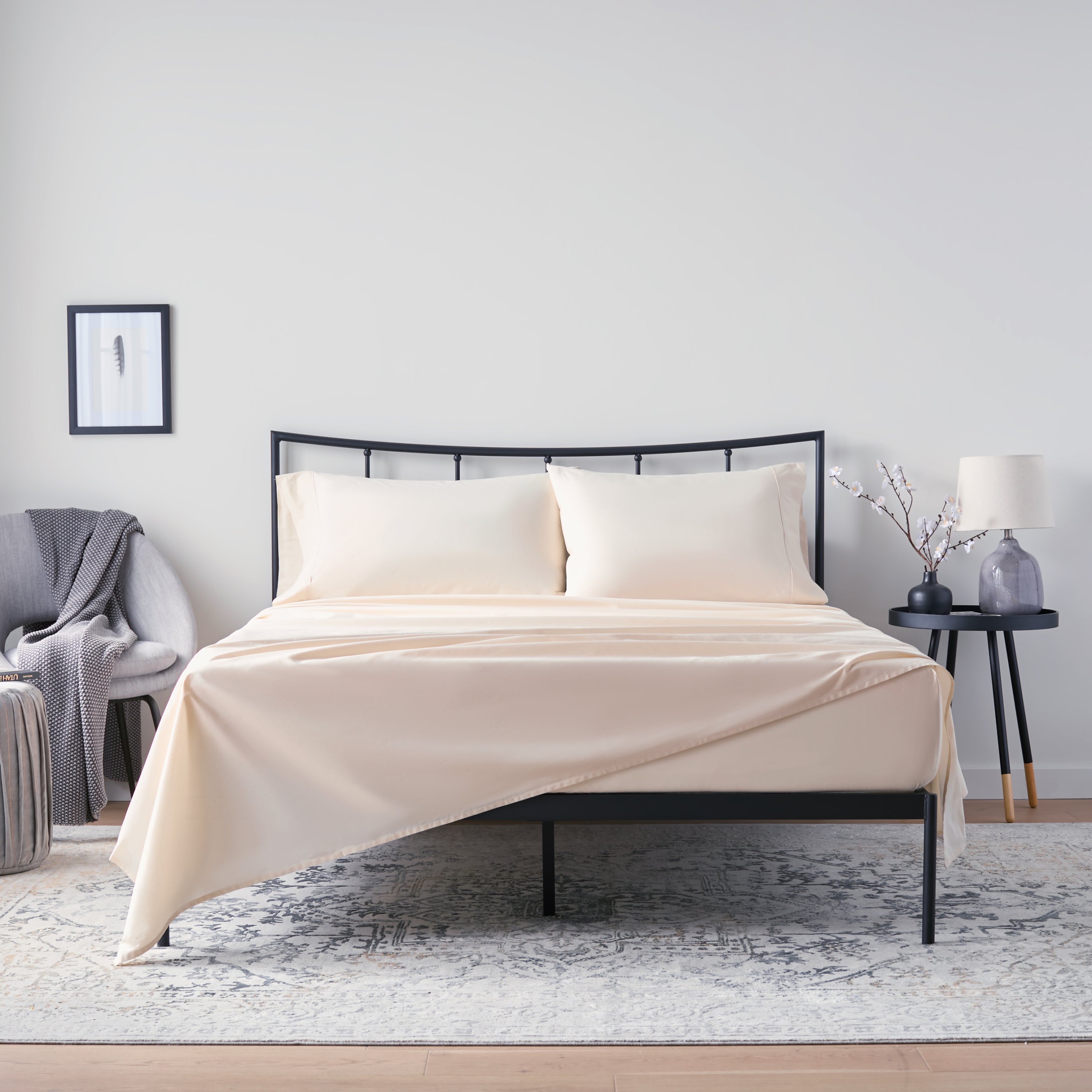 Weekender 200 TC Cotton Sheet Set Twin XL Cream