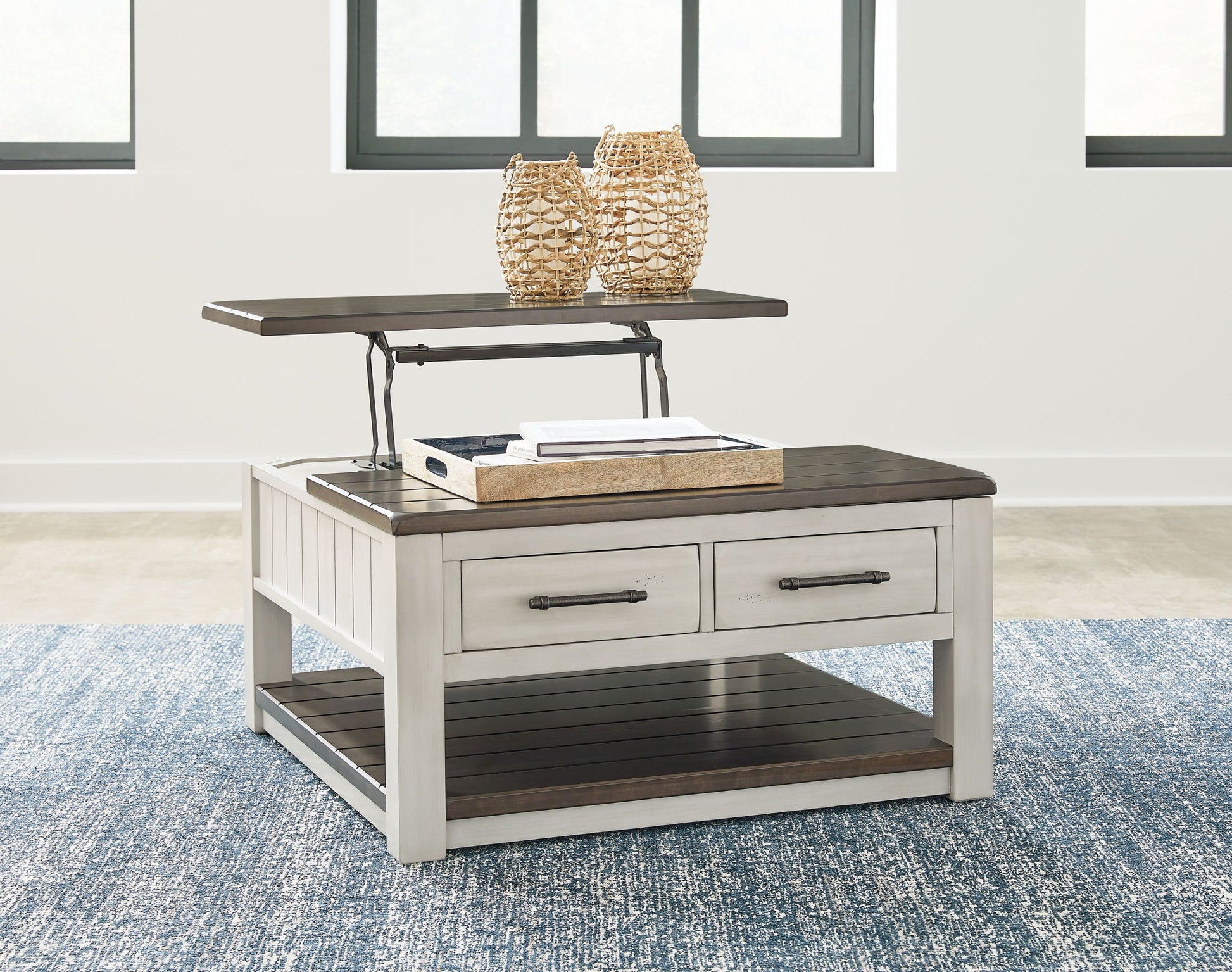 Darborn - Lift Top Cocktail Table - Gray / Brown - Best Buy Furniture