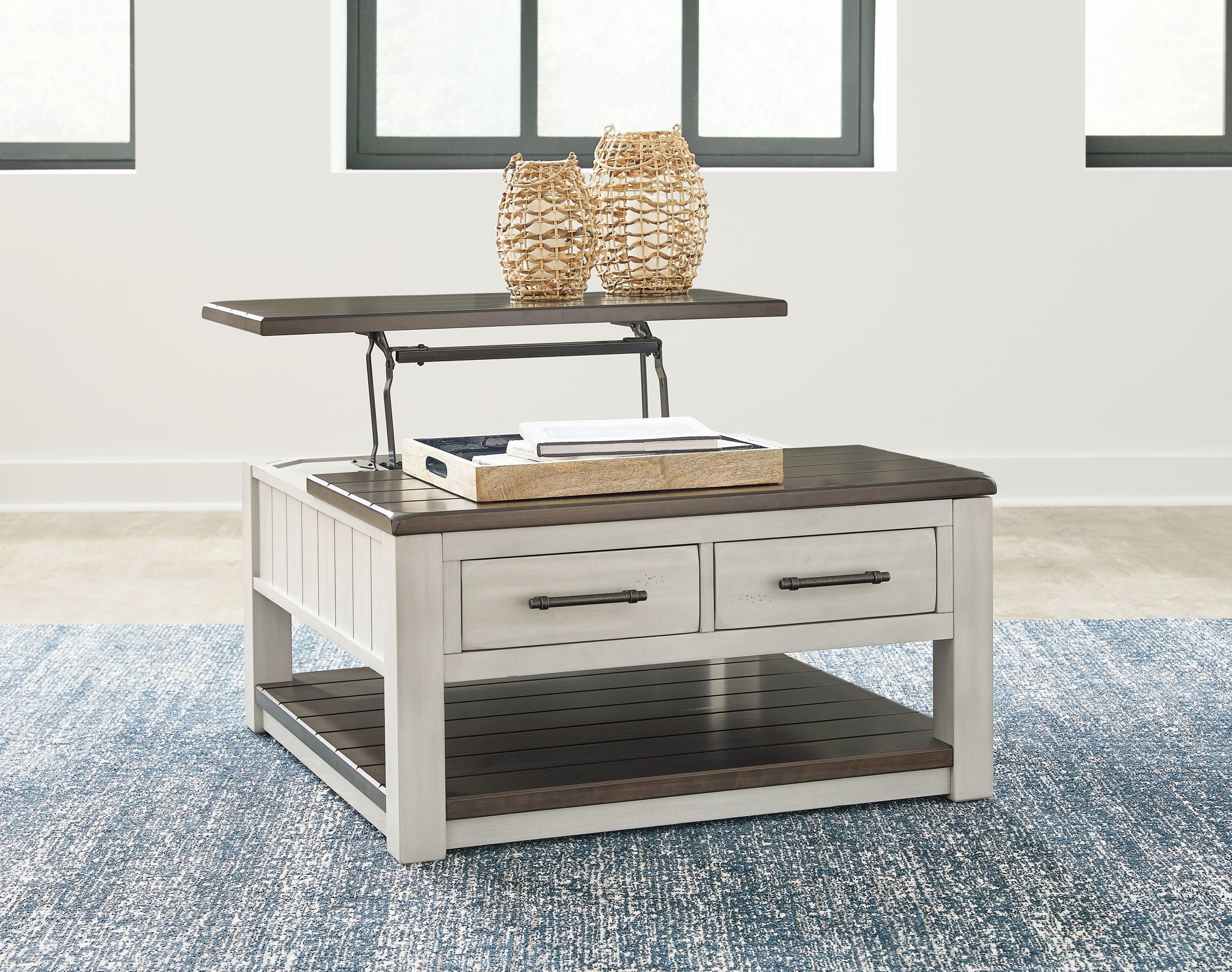 Darborn - Lift Top Cocktail Table - Gray / Brown - Best Buy Furniture