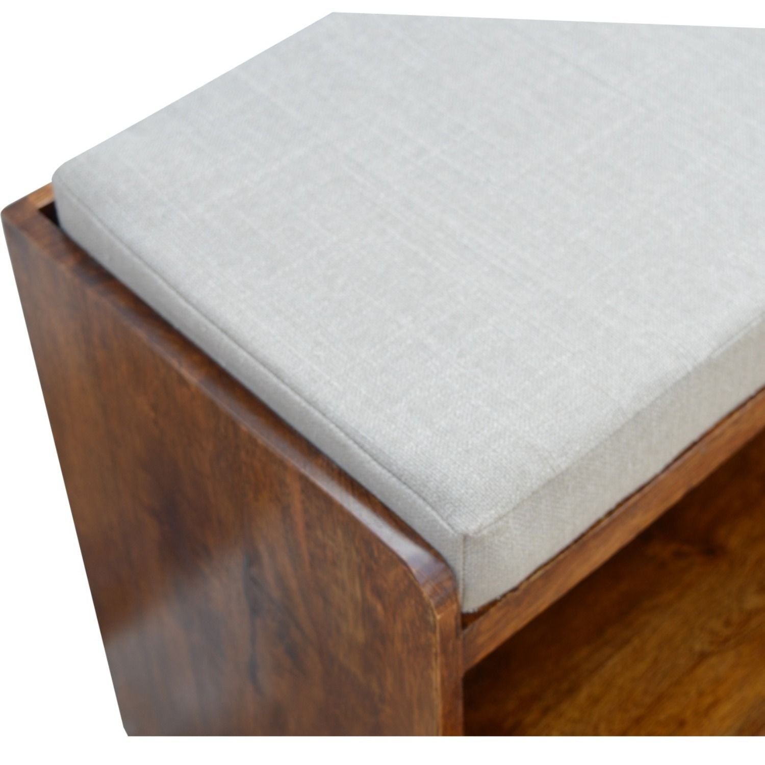 Pull Out Shoe Bench - Chestnut / Mud Linen - Best Buy Furniture