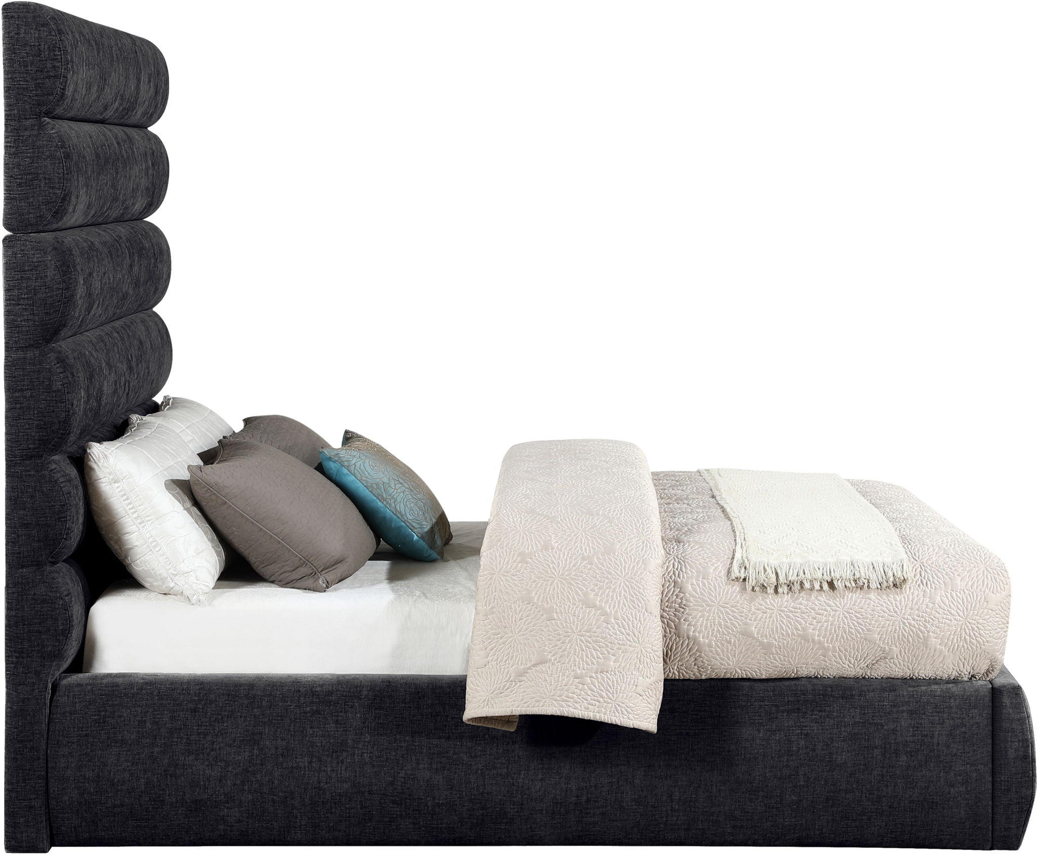 Adam - Chenille Fabric Bed With 70.5" Headboard