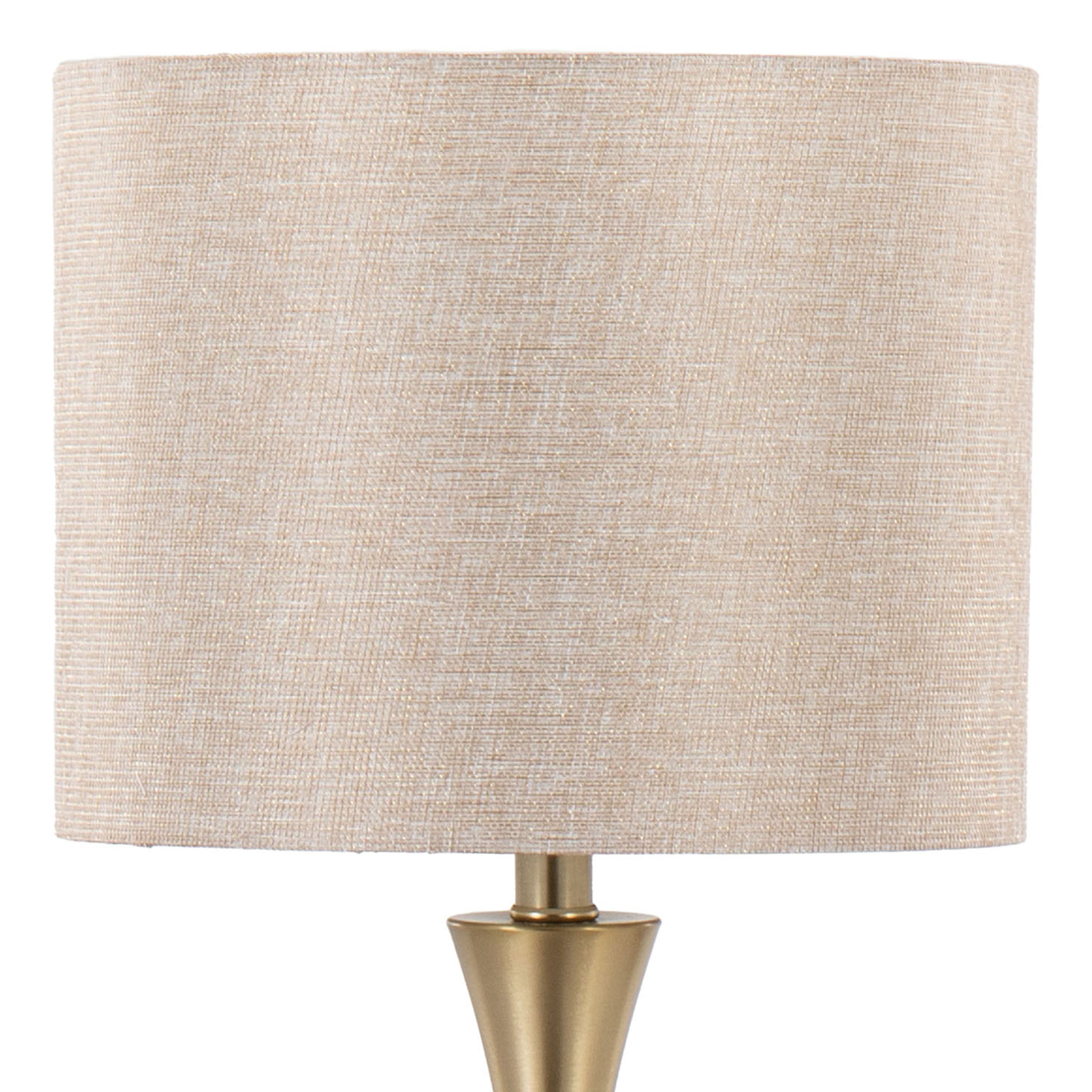 Lenuxe 24" Contemporary Metal Table Lamps in Gold with Linen Shades - Set of 2