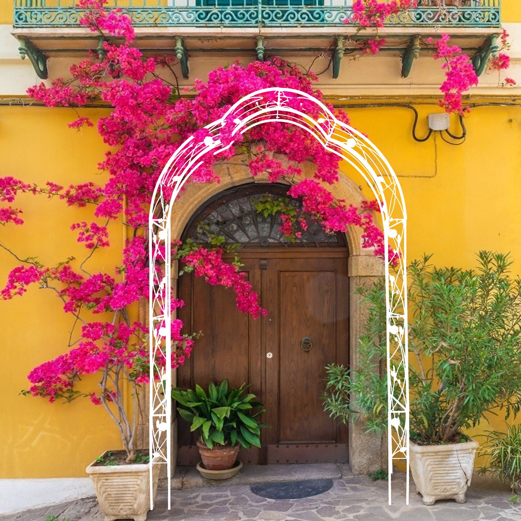 Metal Garden Arch Assemble Freely With 8 Styles Garden Arbor Trellis Climbing Plants Support Rose Arch