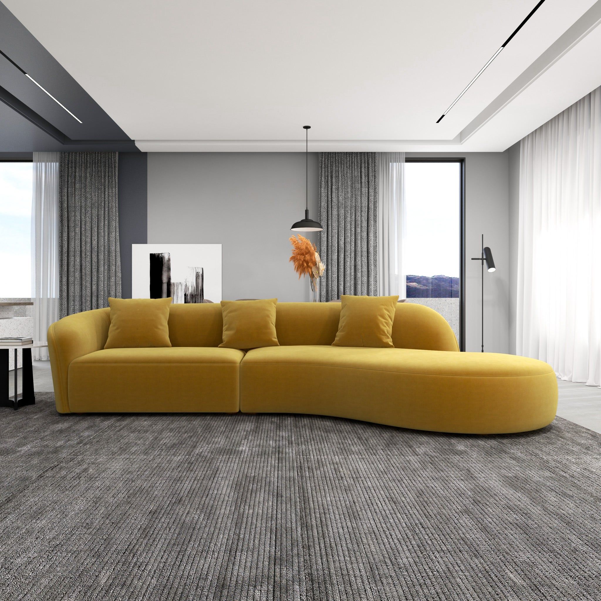 Elijah - Japandi Style Curvy Sectional Sofa