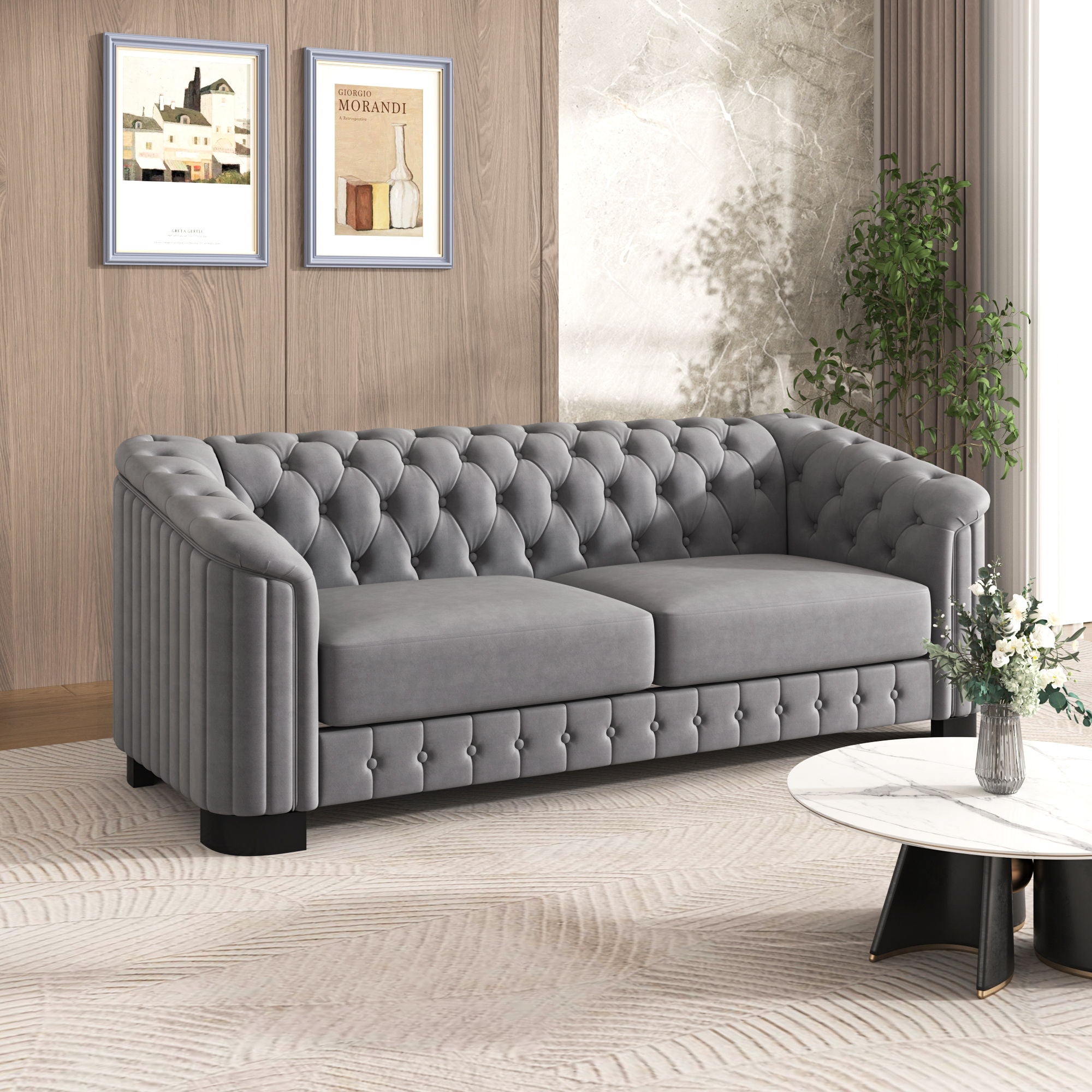Sofa With Thick Removable Seat Cushion, 3 Seater