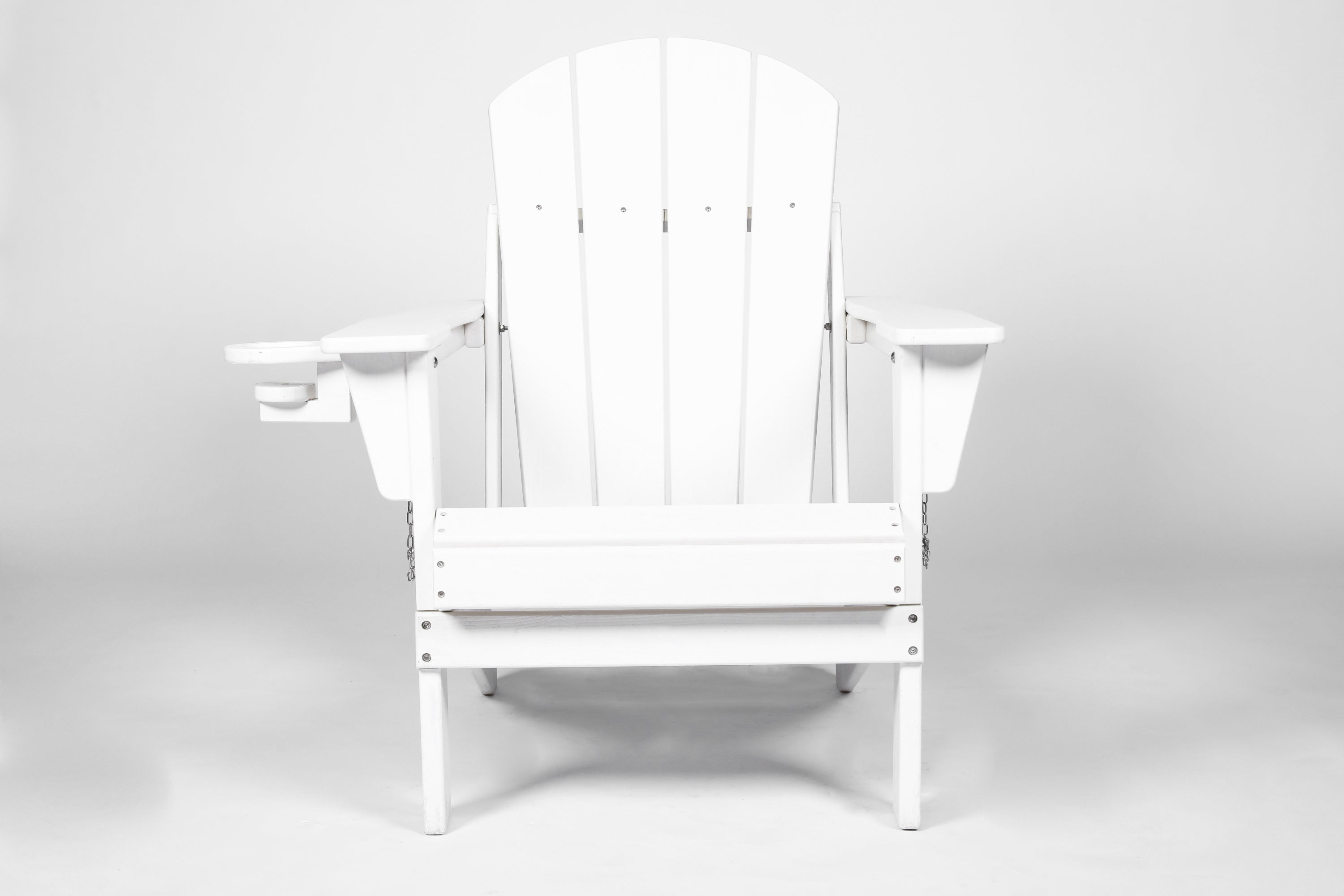 Folding adirondack chair with dual cup holders