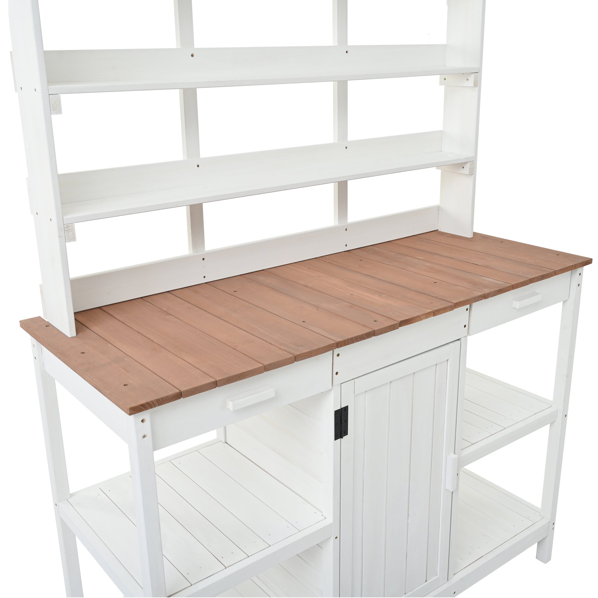 Topmax 66' Large Outdoor Farmhouse Wooden Potting Bench Table