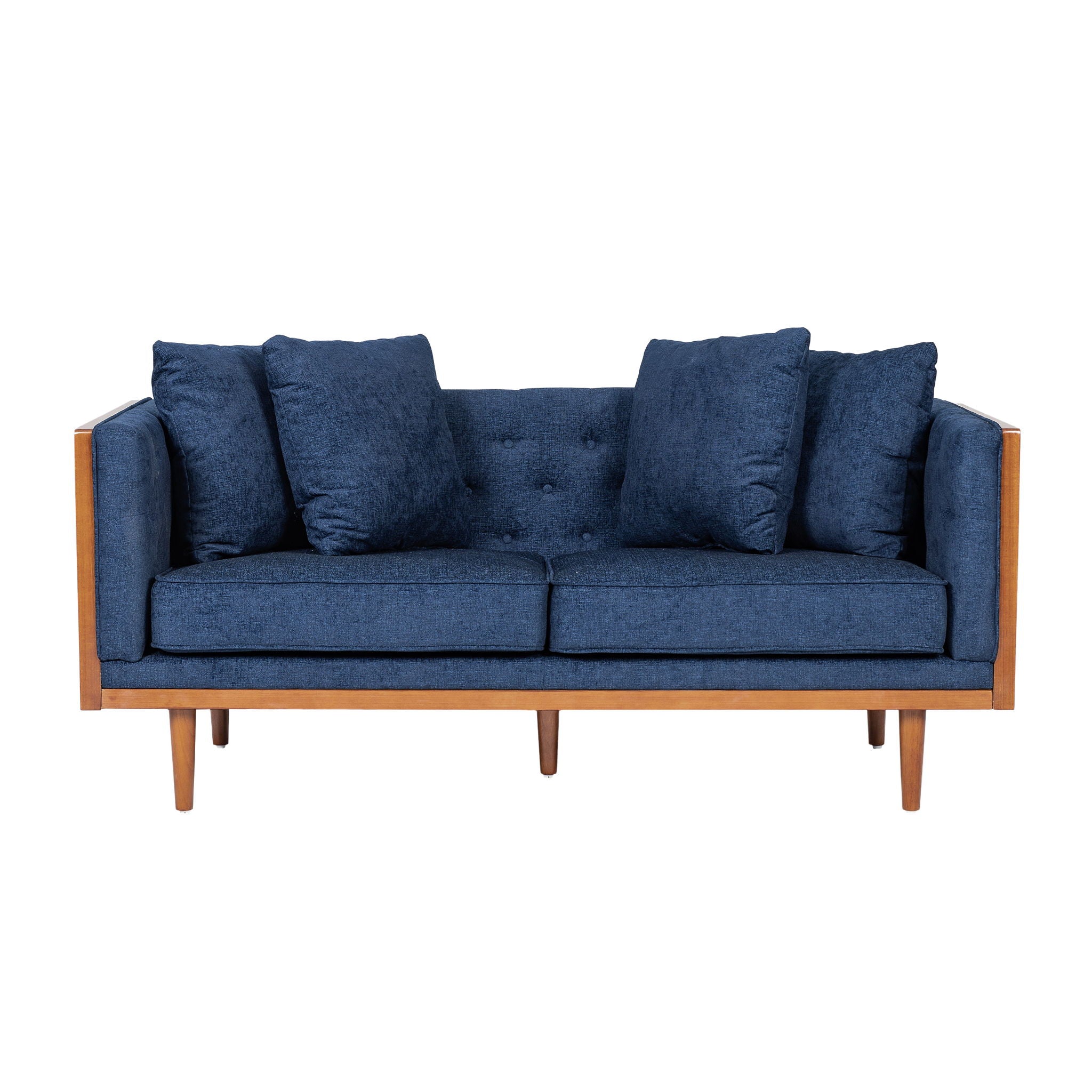 Retro Modern Loveseat With Button Tufted Upholstery