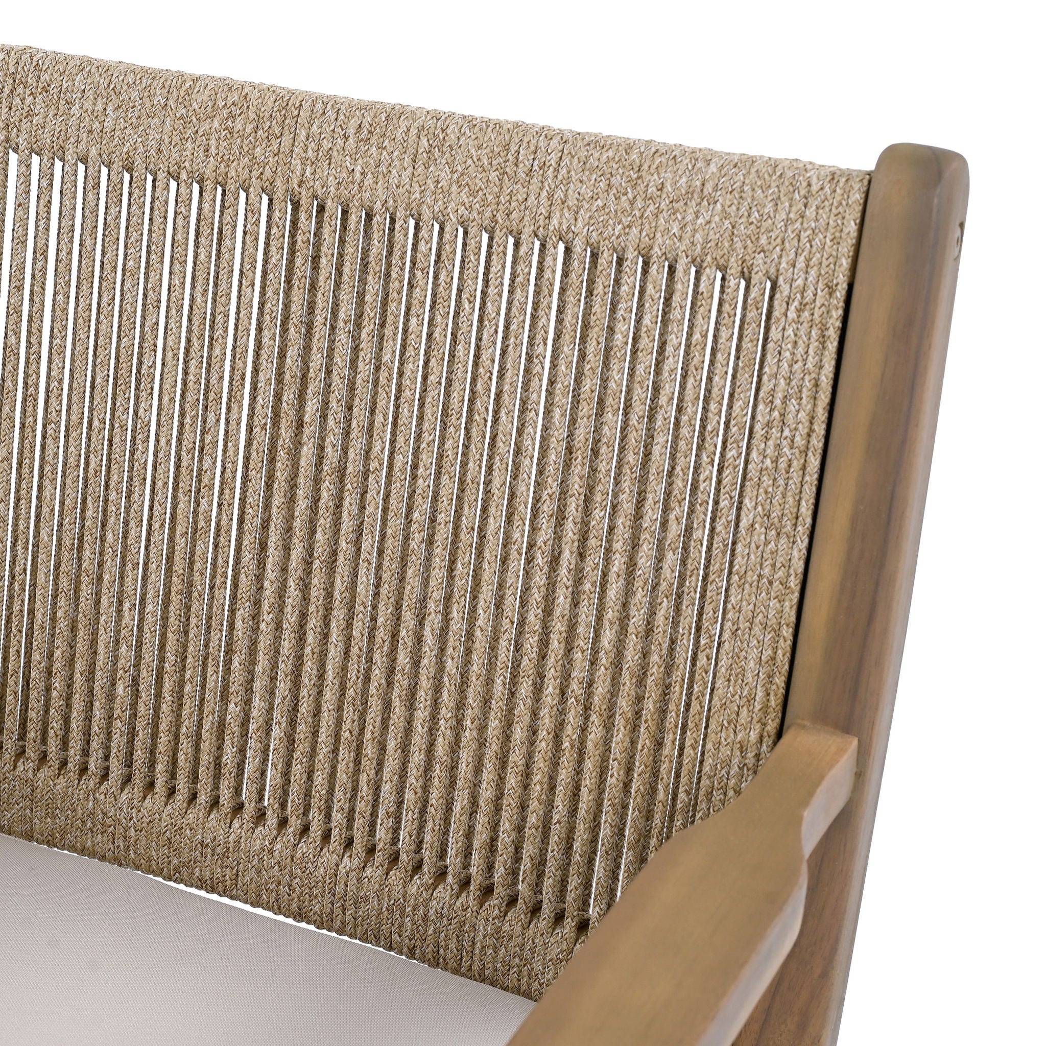 Outdoor Acacia Wood Patio Dining Armchair (Set of 2)