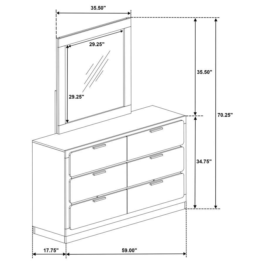 Caraway - 6-Drawer Bedroom Dresser With Mirror