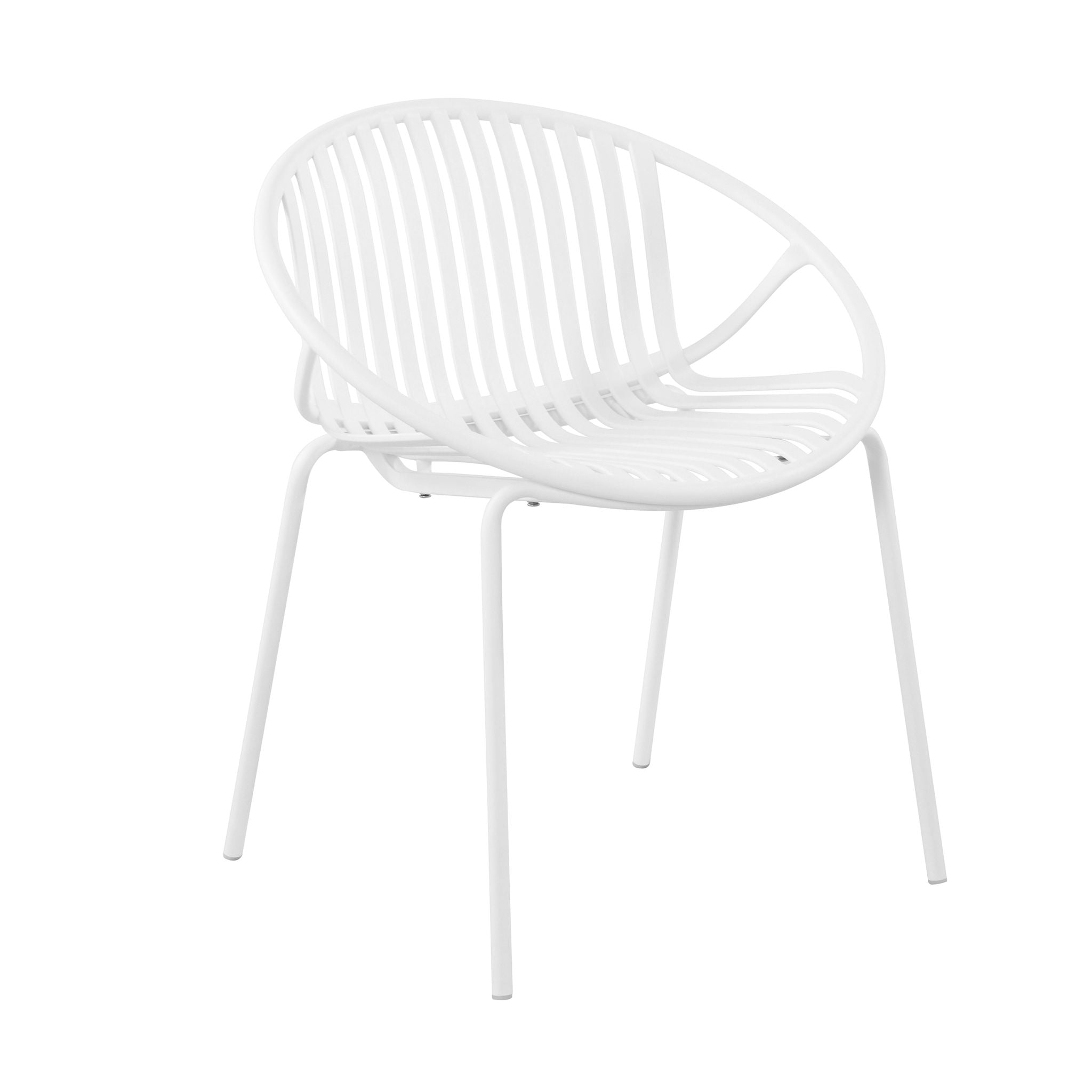 7 Piece Outdoor Modern Dining Set With Stackable Chairs