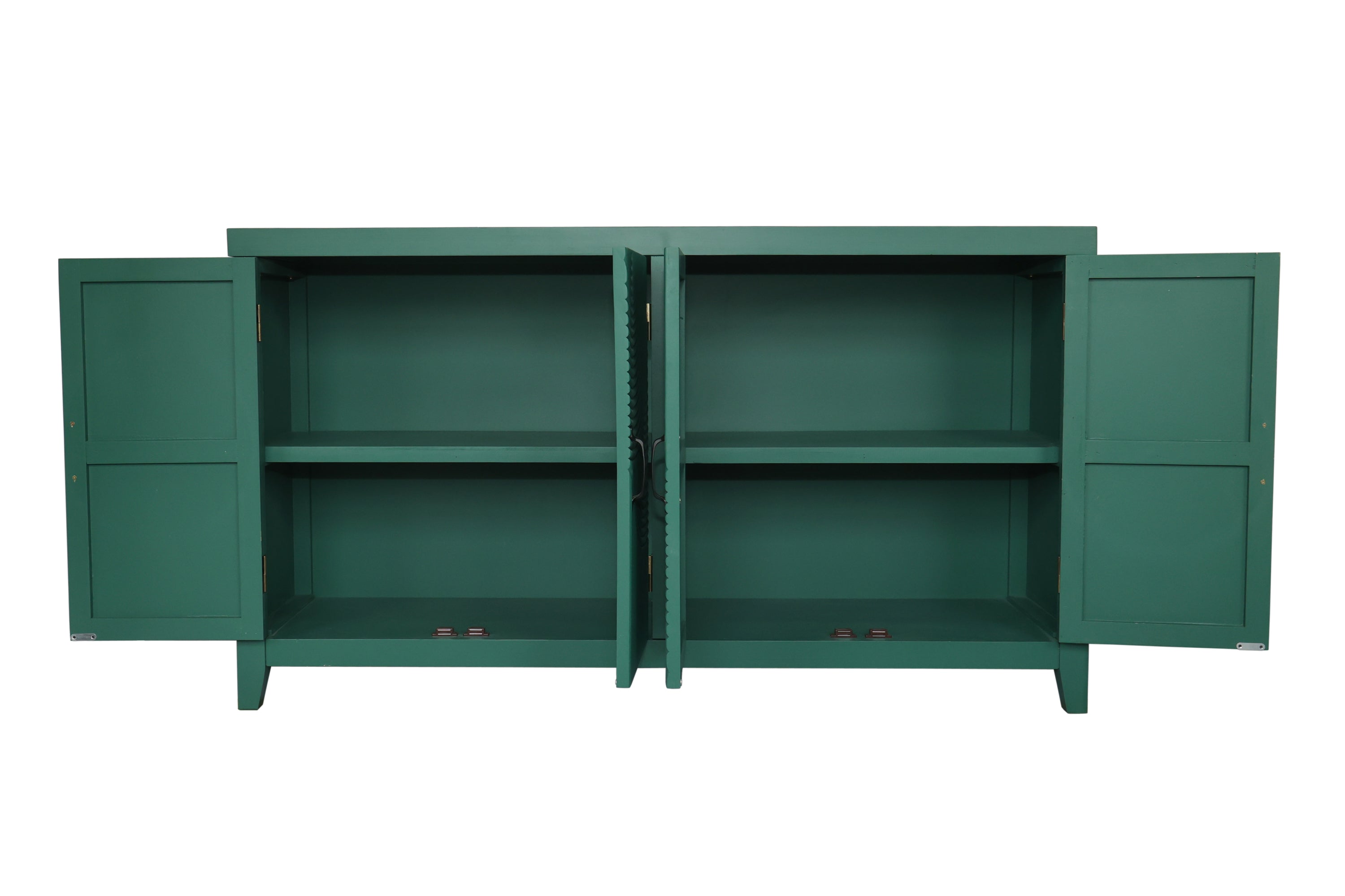 59in Green Accent Cabinet with 4 Doors Mid Century Modern Buffet