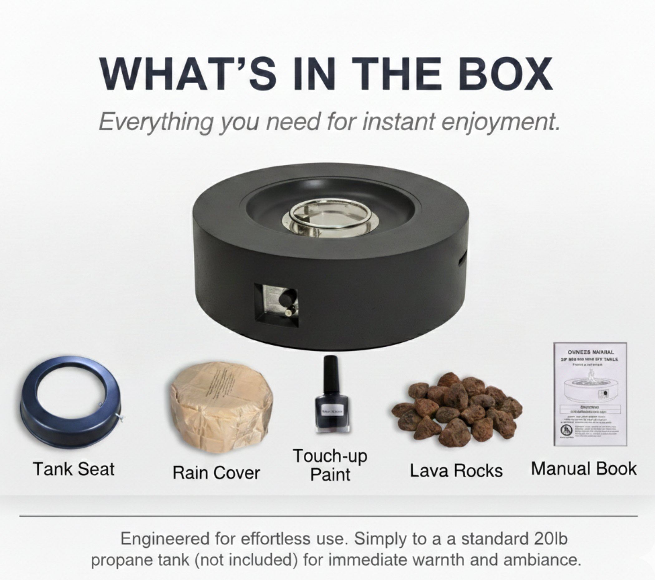 40' Round Outdoor Propane Fire Pit Table