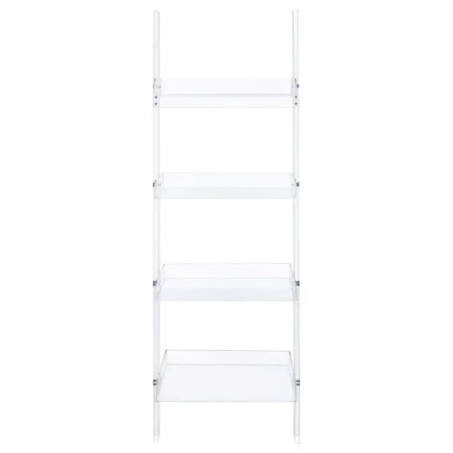 Amaturo - 4-Shelf Acrylic Ladder Bookshelf - Clear
