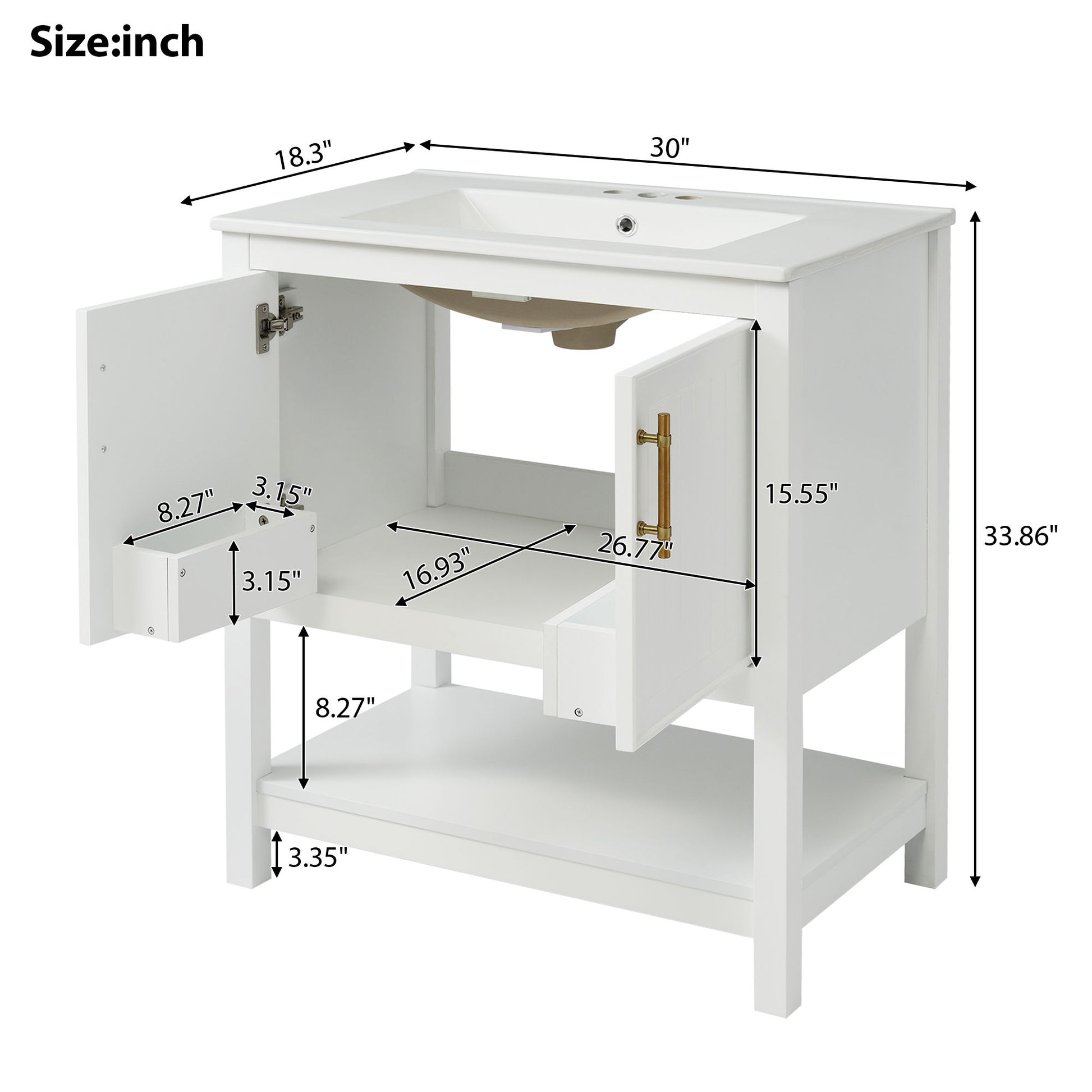 Elegant Bathroom Vanity With Ceramic Sink And Versatile Storage - Best Buy Furniture