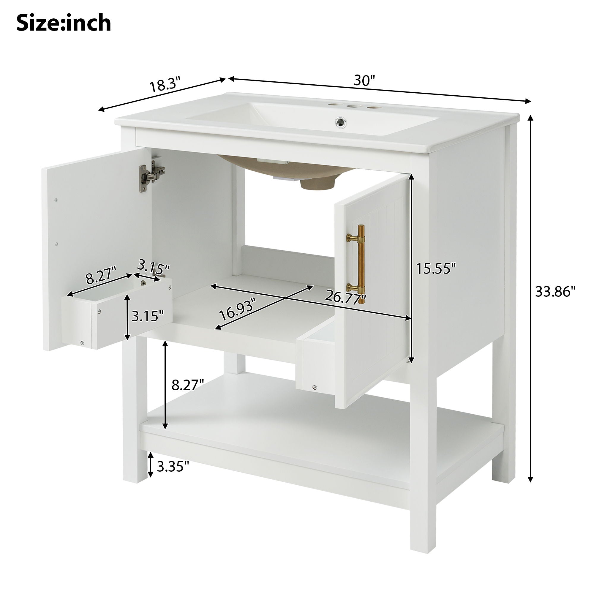 Elegant Bathroom Vanity With Ceramic Sink And Versatile Storage - Best Buy Furniture