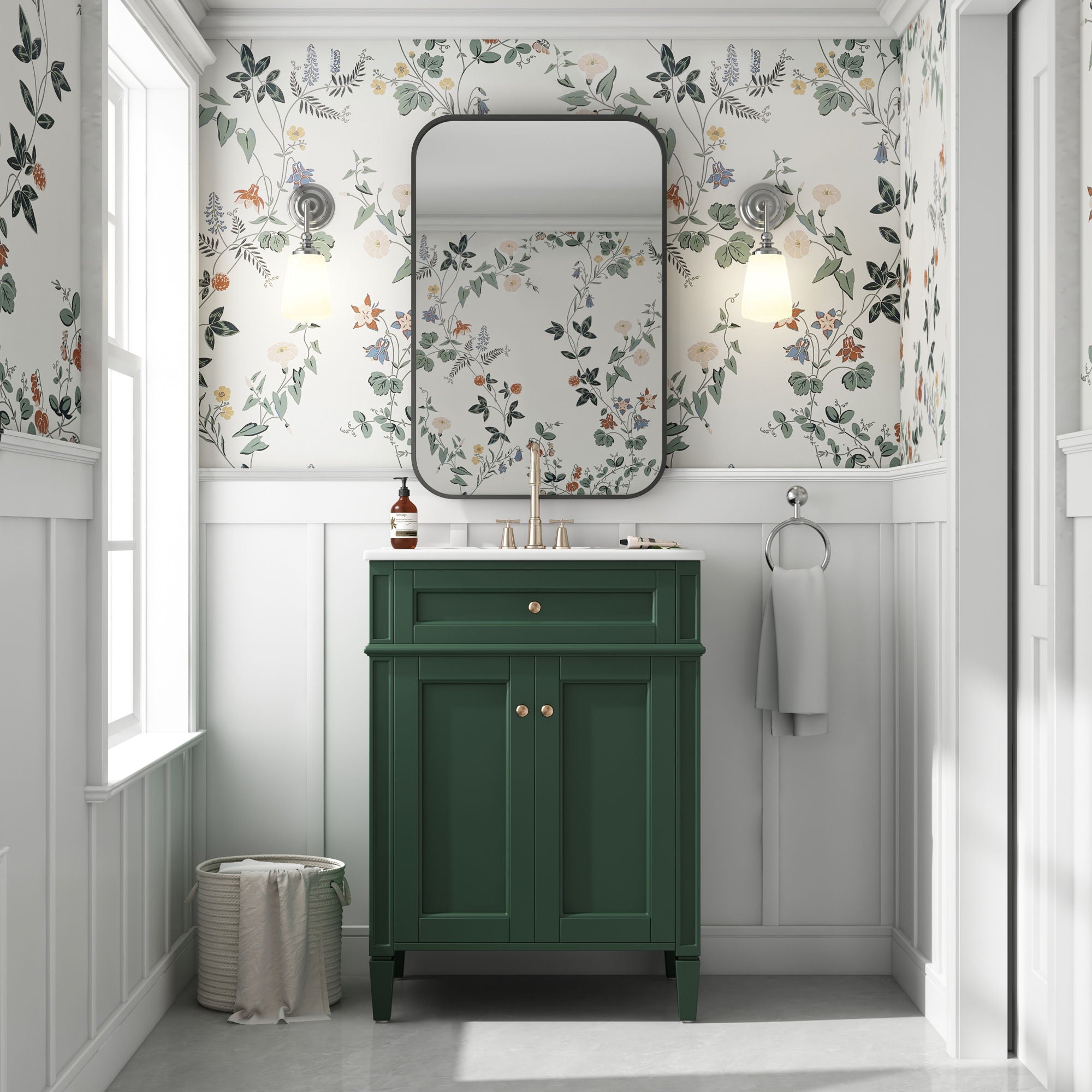 Bathroom Vanity With 2 Doors And Tip Out Drawer, Soft Closing Hinges