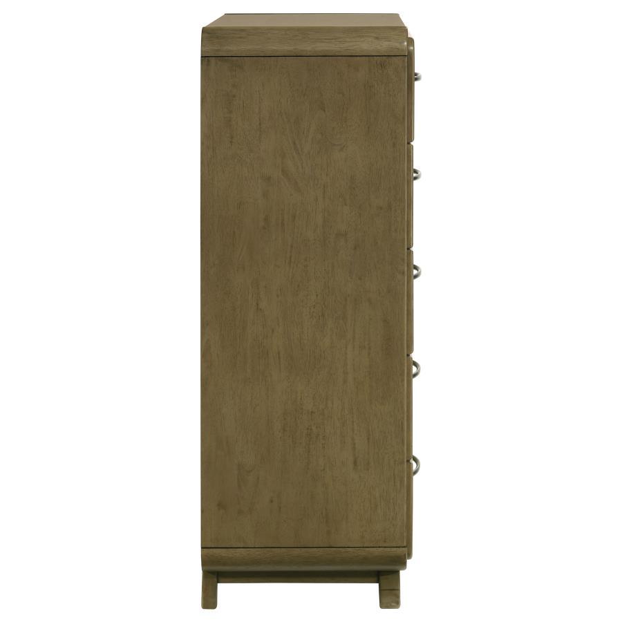 Amsbury - 5-Drawer Chest Of Drawers - Nutmeg - Best Buy Furniture
