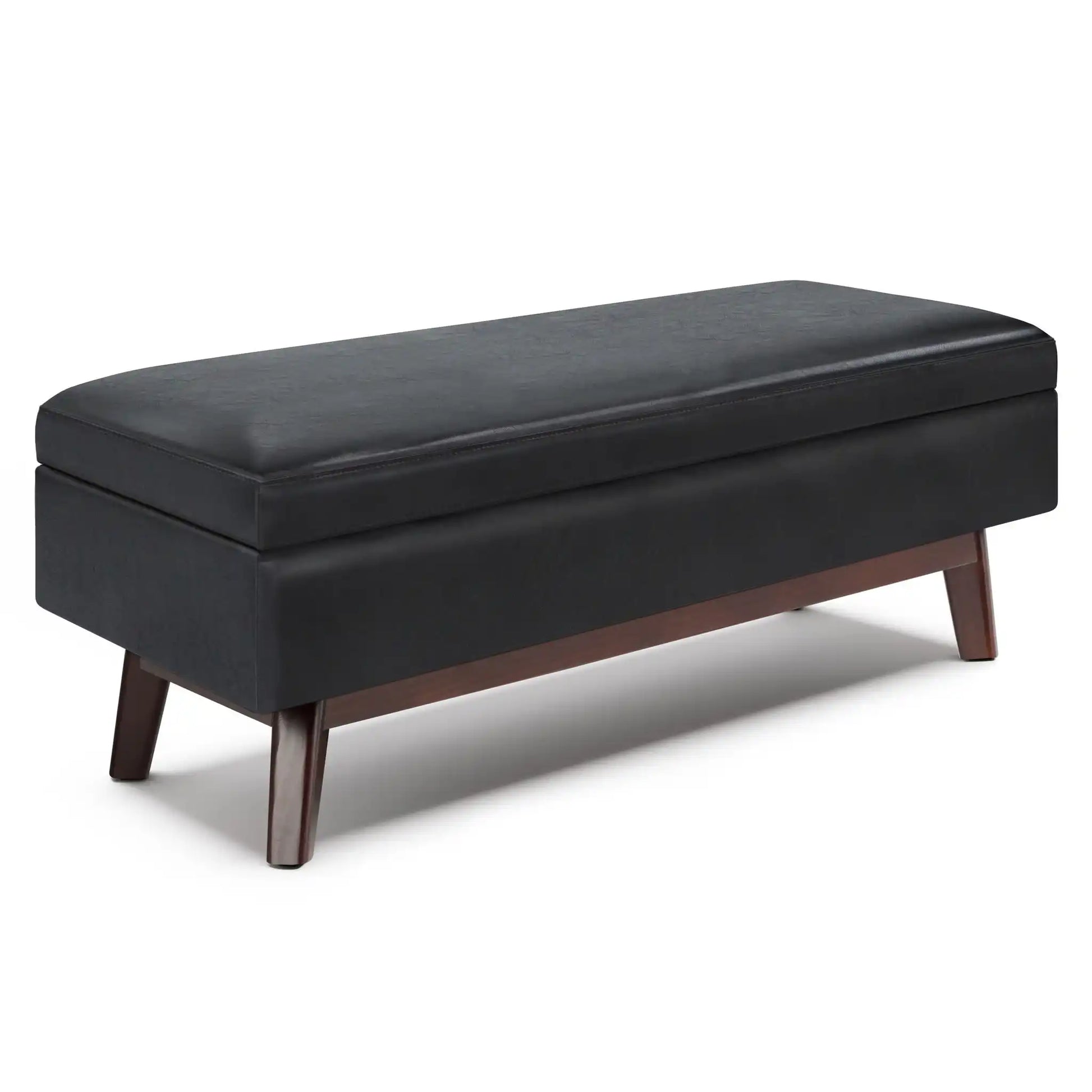 Owen - Rectangular Storage Ottoman - Midnight Black - Best Buy Furniture