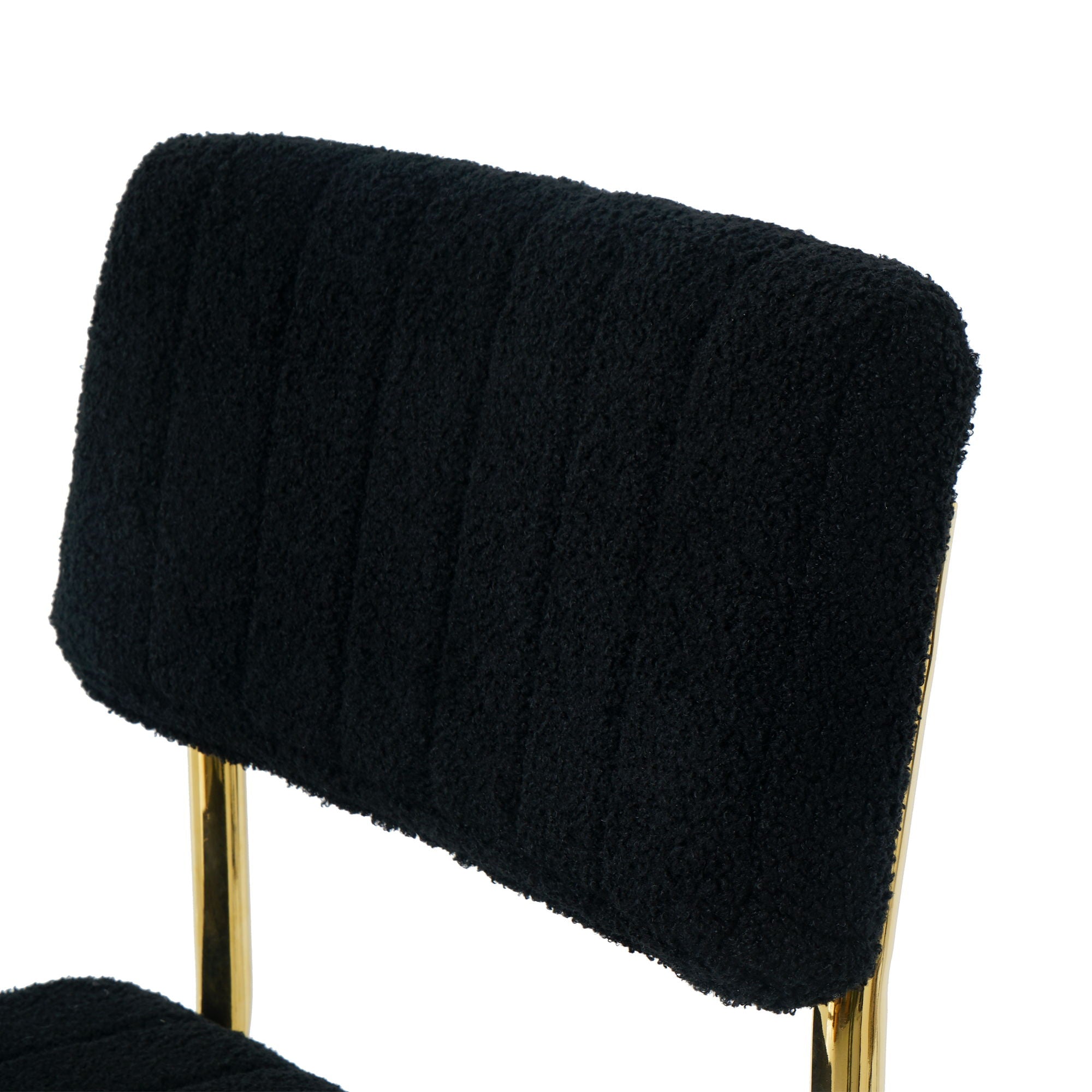 Modern Light Luxury Dining Chair With Metal Legs And Bow Design
