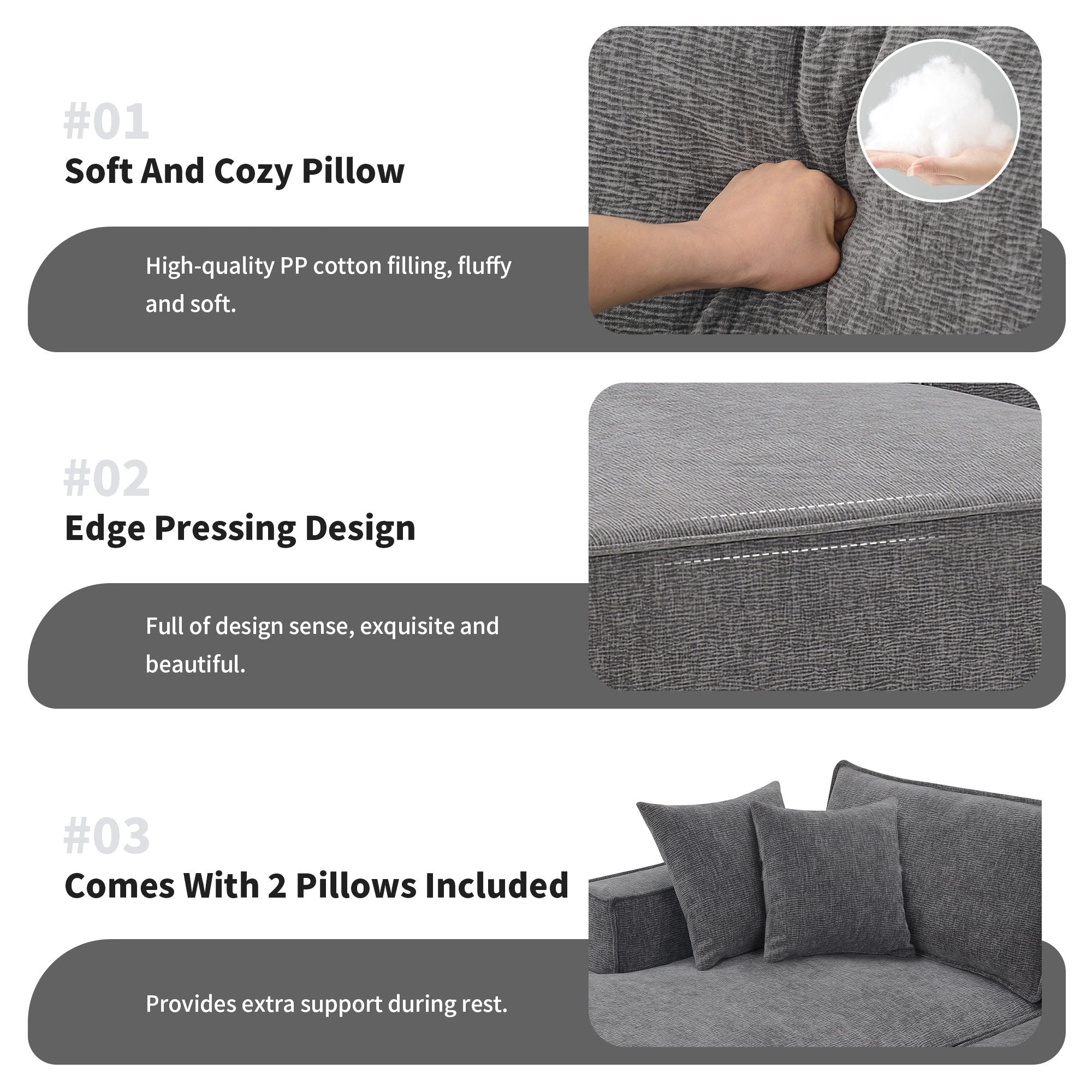 Free Combination Minimalist Style Modular Sectional, Wrinkle Resistant Couch Set L Shaped Compressed Sofa For Living Room