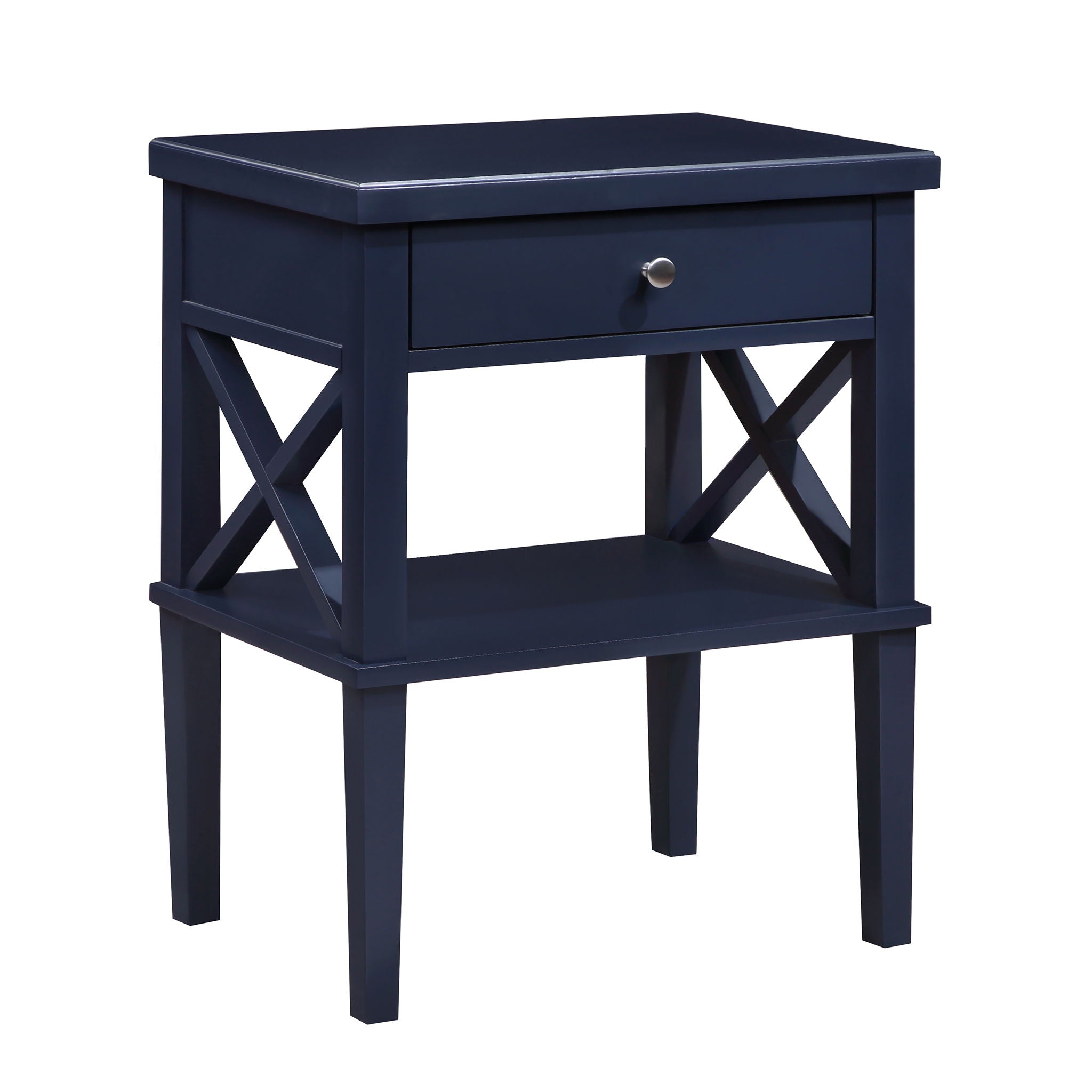 Madison - Nightstand With Open Shelf And Drawer And Decorative Side Panels