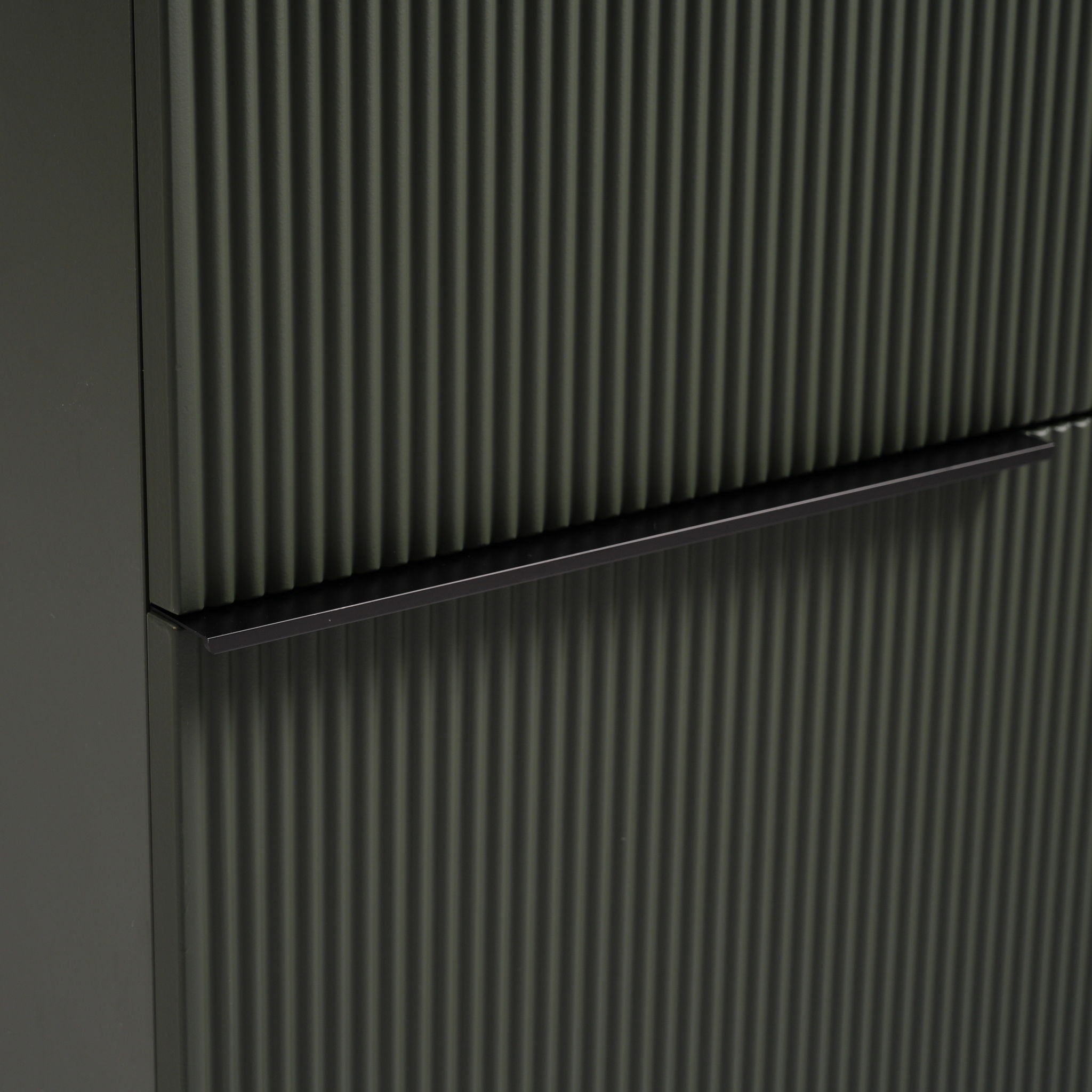 Fluted Bathroom Vanity With Ceramic Sink, Soft Close Slides