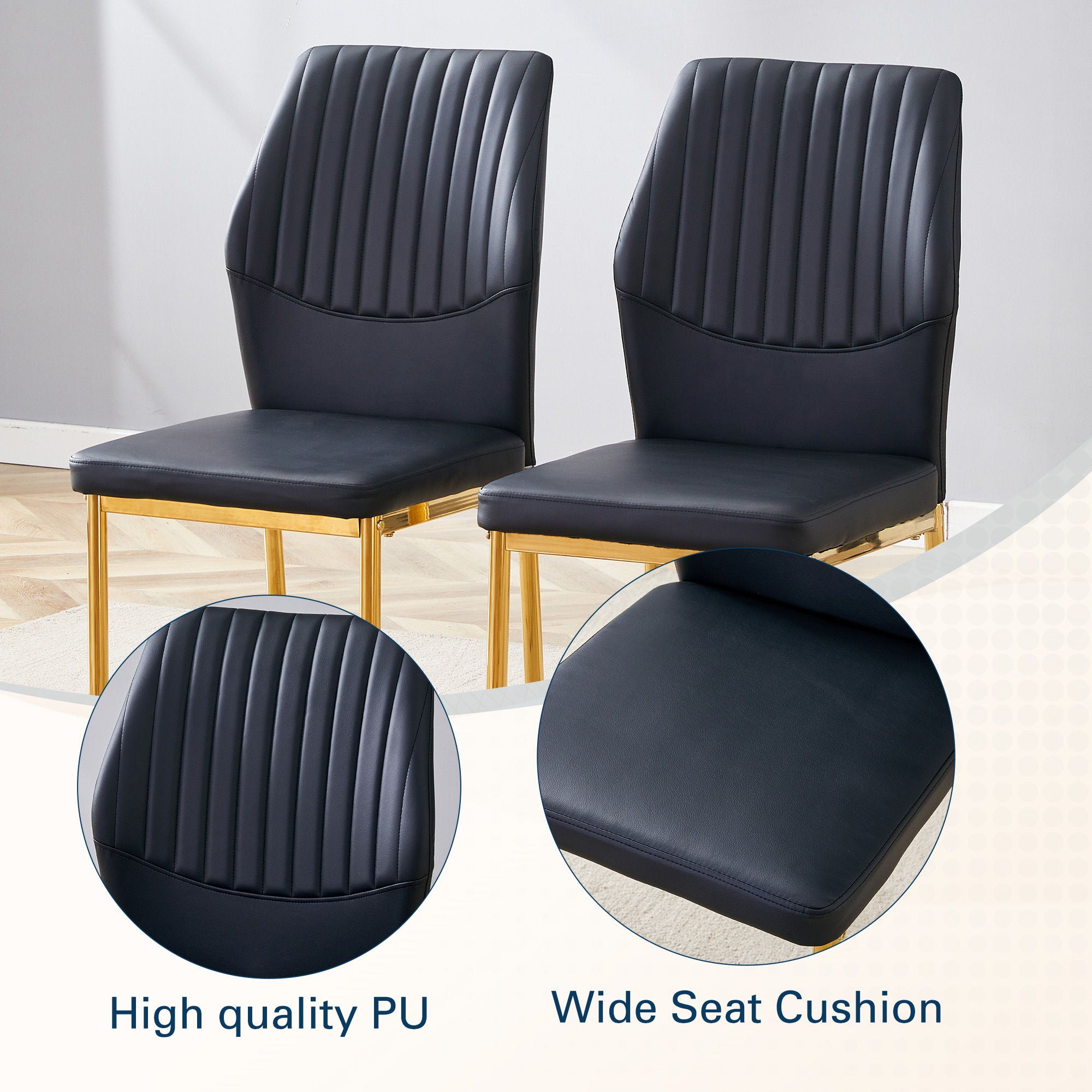 Luxury Simple Chair With Metal Gold Leg