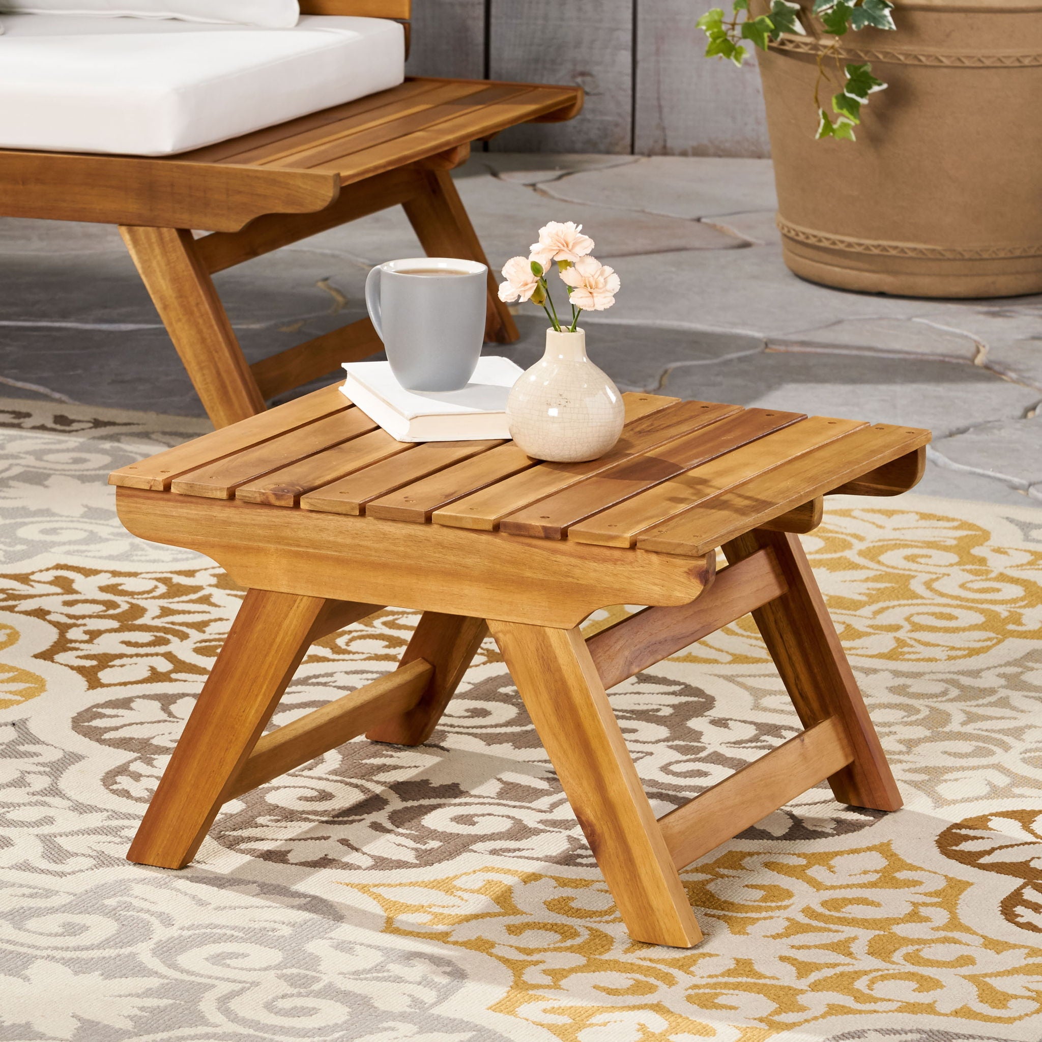 Sedona - Outdoor Side Table With Open Slat Design