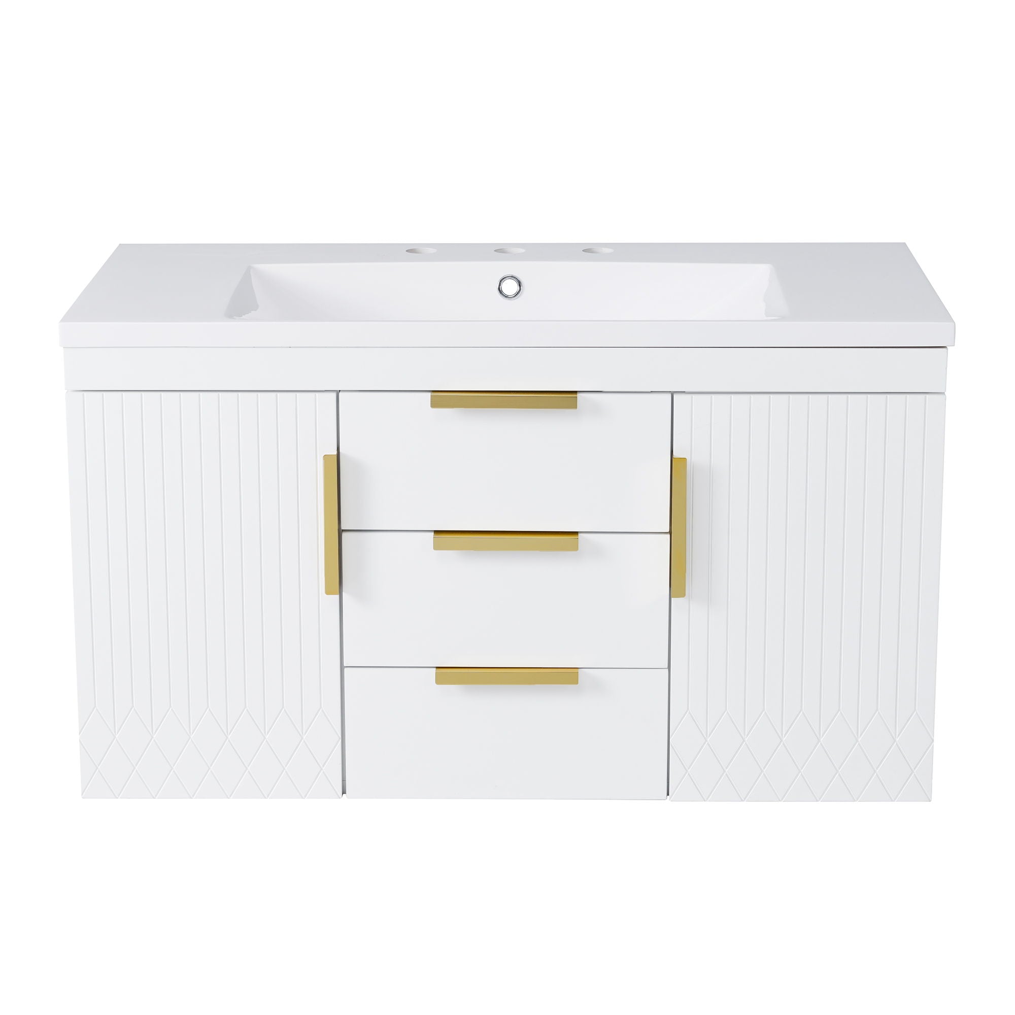 Wall Mounted Bathroom Vanity With Sink, Floating Storage Cabinet With 2 Drawers