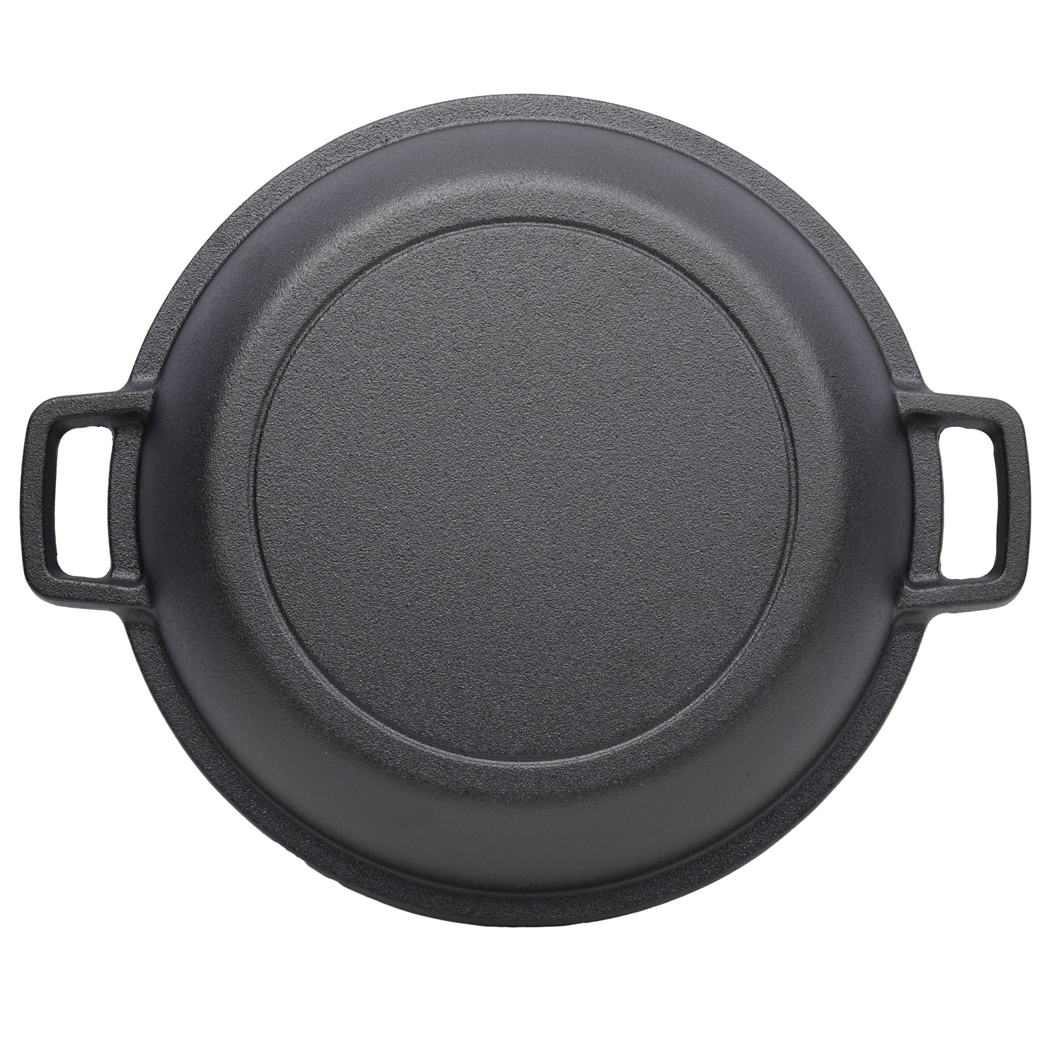 Pre-Seasoned Cast Dutch Oven 2 In 1 With Dual Handles And Covers, 5 Quart - Black