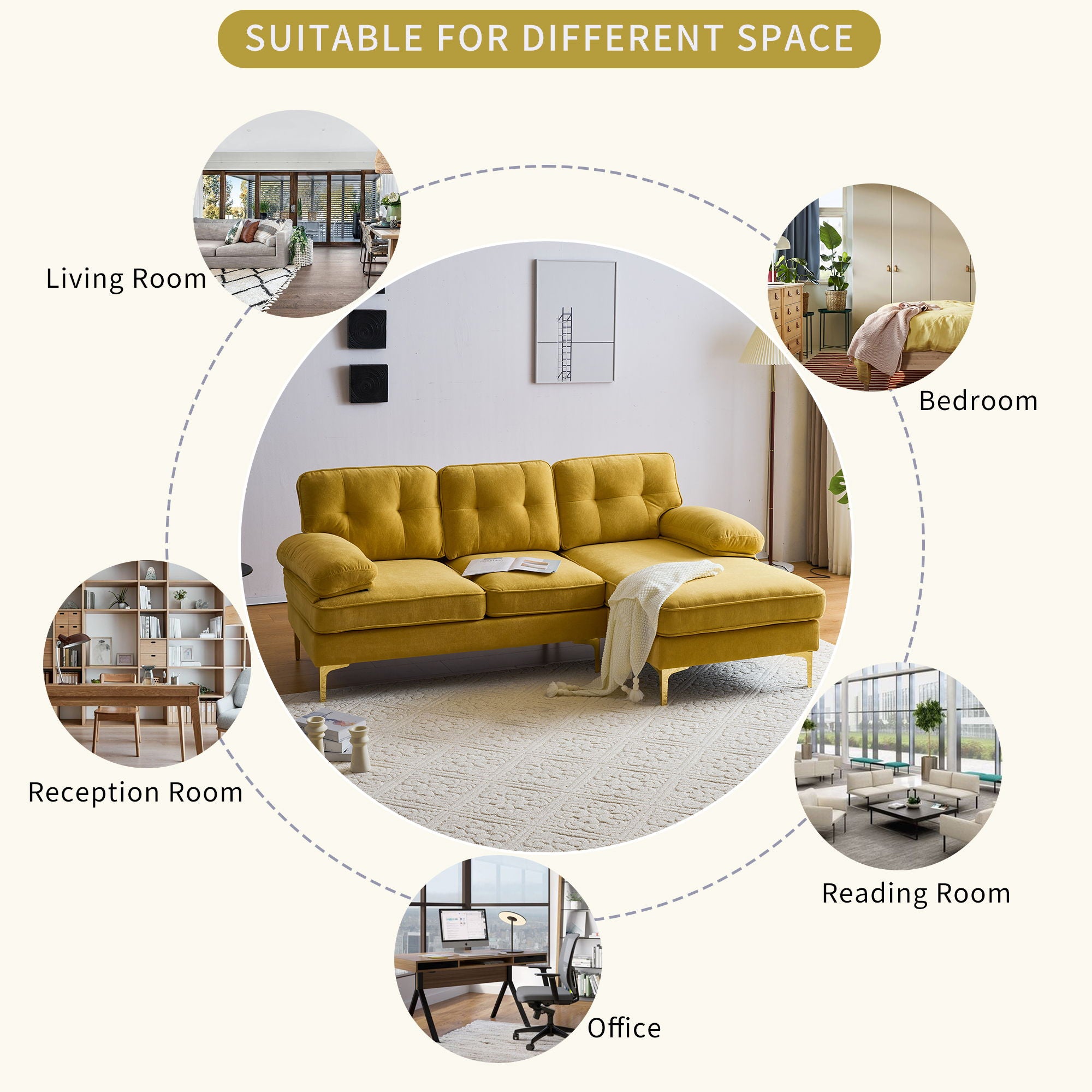 Modern L Shaped Sectional Sofa For Living Room