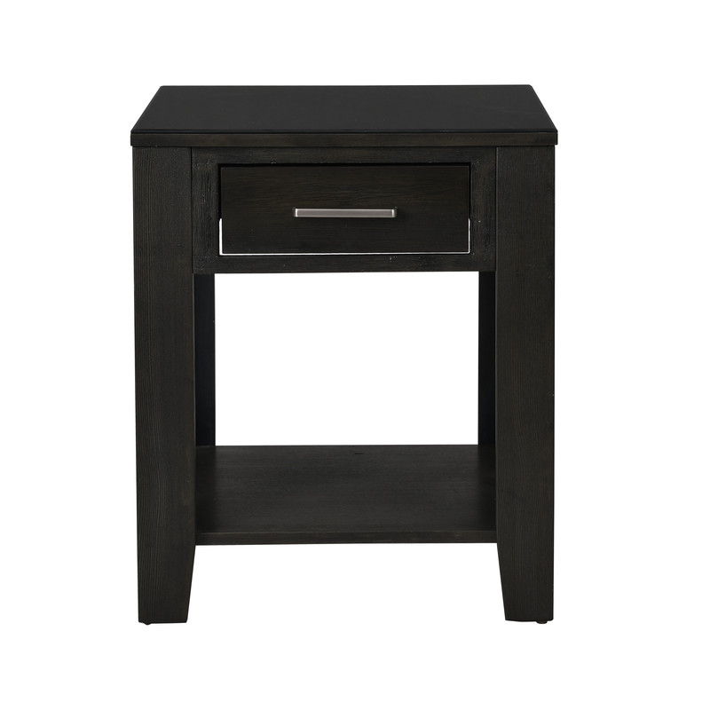 Bruno - Wooden Table With Tempered Glass Top And Drawer - Best Buy Furniture