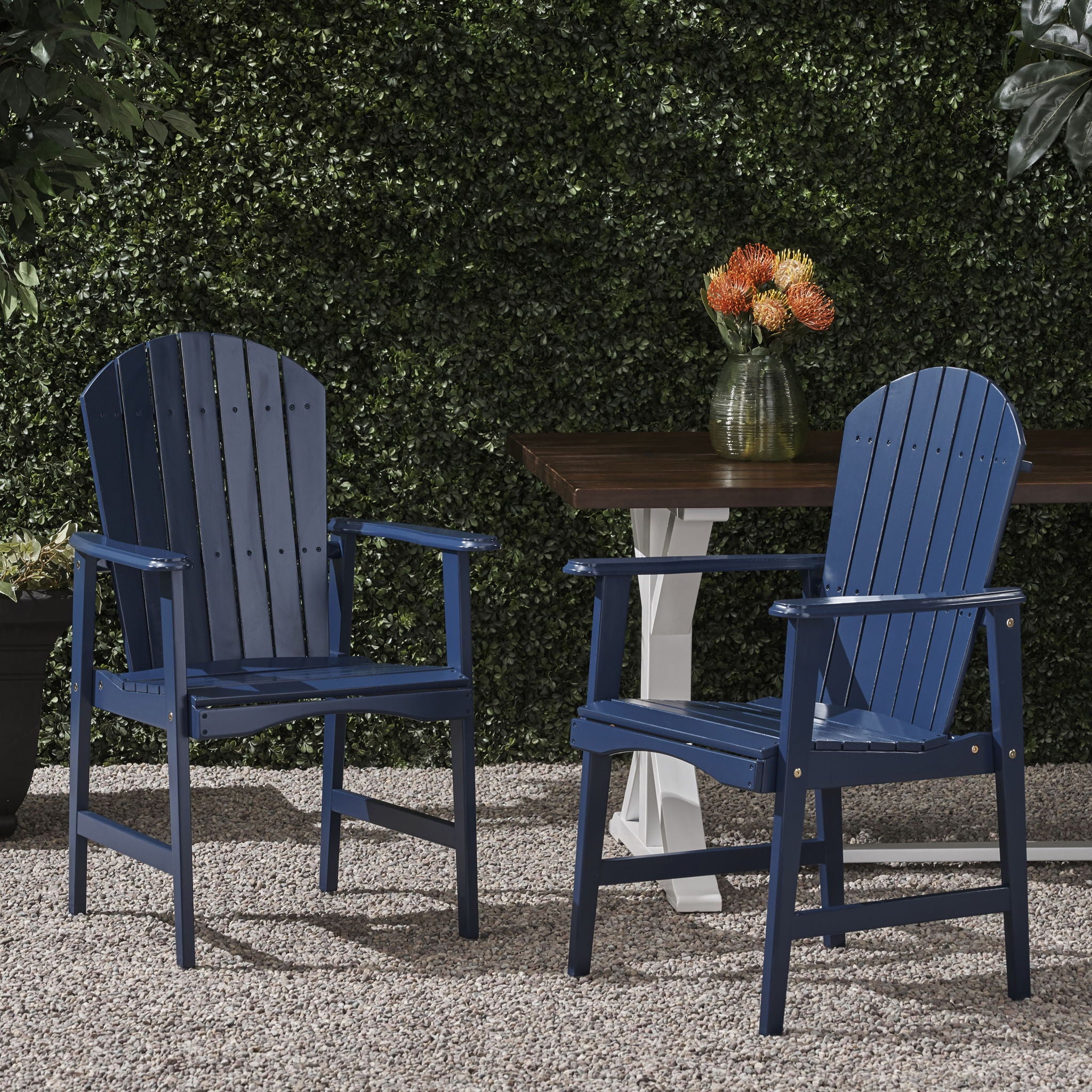 Outdoor Weather Resistant Acacia Wood Adirondack Dining Chairs (Set of 2) - Best Buy Furniture