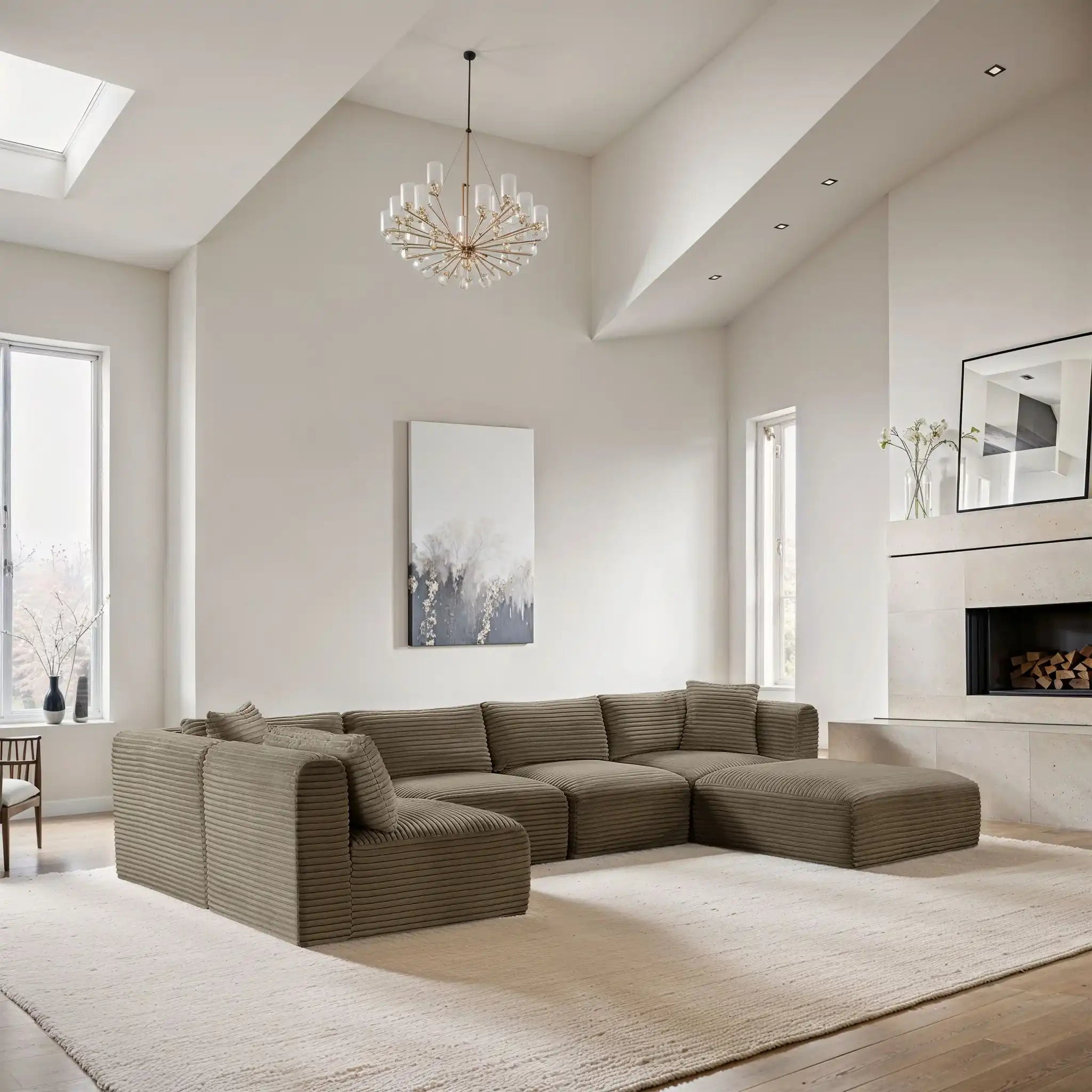 Shaggy - Fabric 6 Piece Modular U-Shaped Sectional