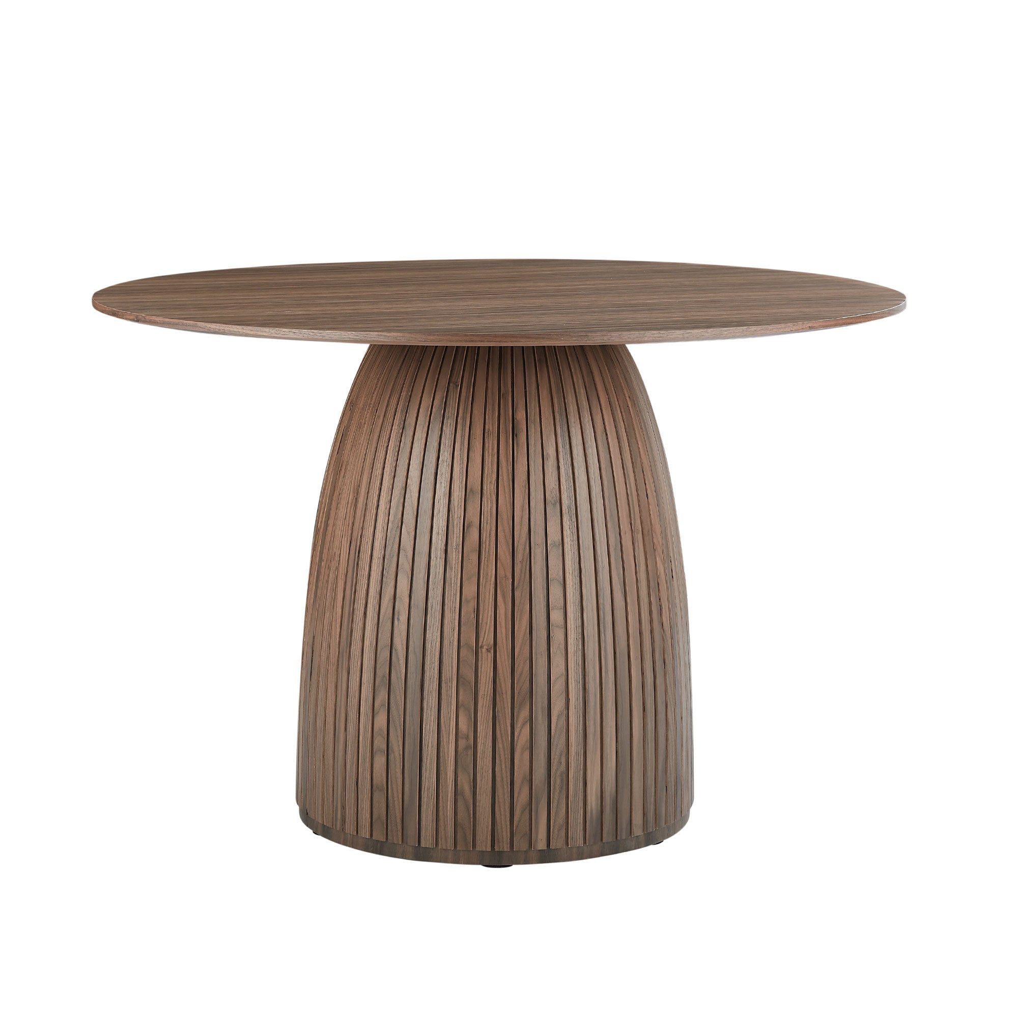 47" Round Mid-Century Modern Dining Table, Walnut