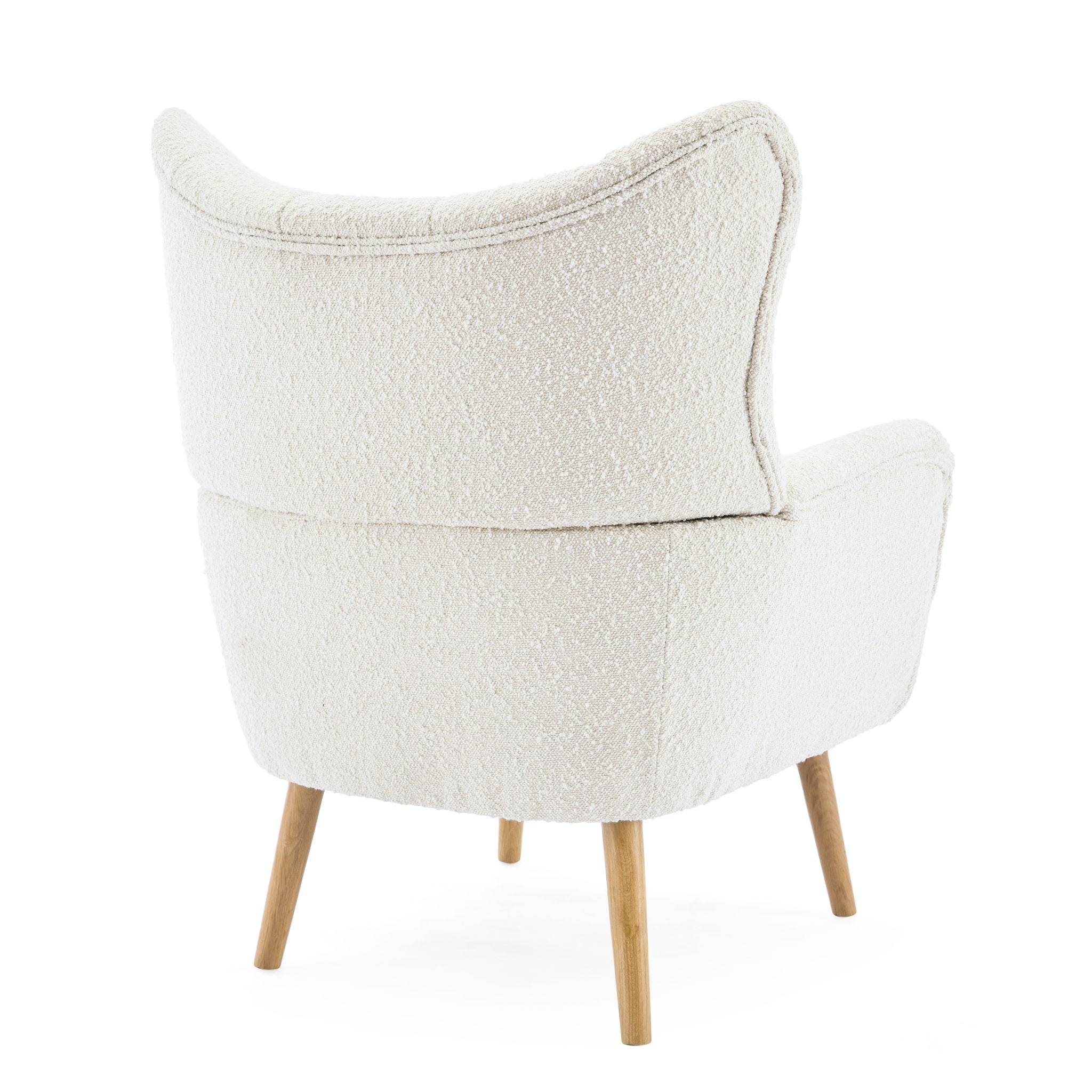 Mid - Century Modern Arm Chair With Wingback Design Wood Legs