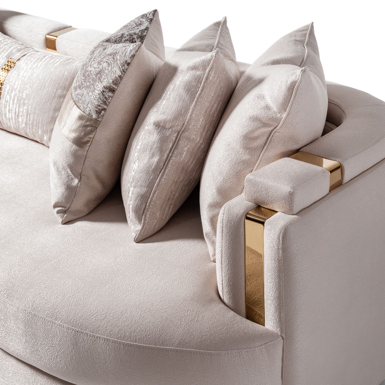Carmela - Mansion Sofa - Almond/Gold