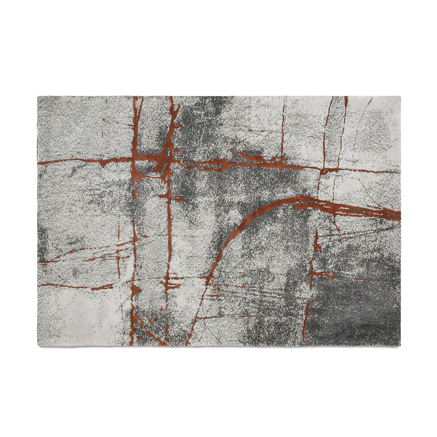 Quarry - 5.25' X 6.5' Abstract Area Rug - Gray / Orange - Best Buy Furniture