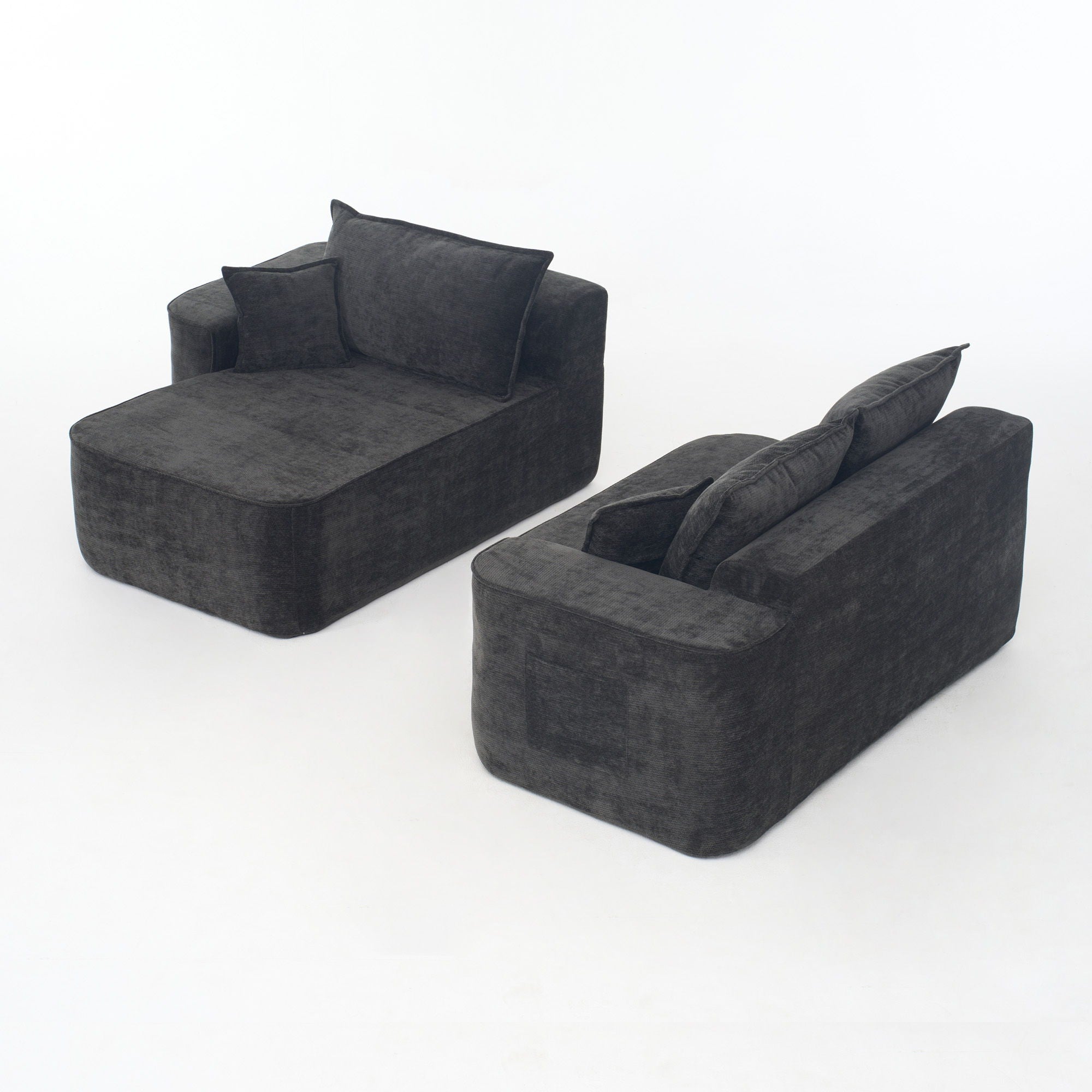 L-Shaped Sectional Sofa Couch With Chaise, Extra Deep Seats