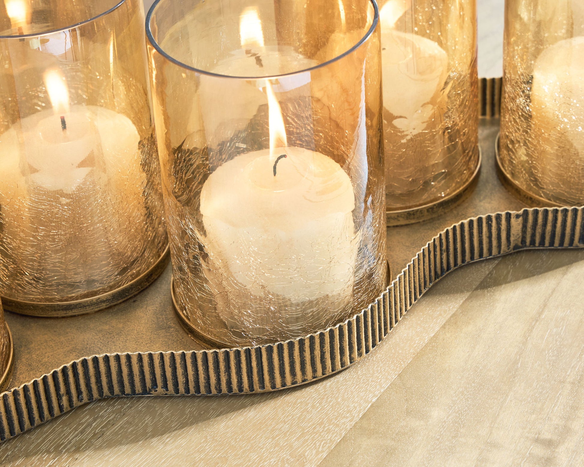 Evereton - Candle Holder - Antique Gold Finish - Best Buy Furniture