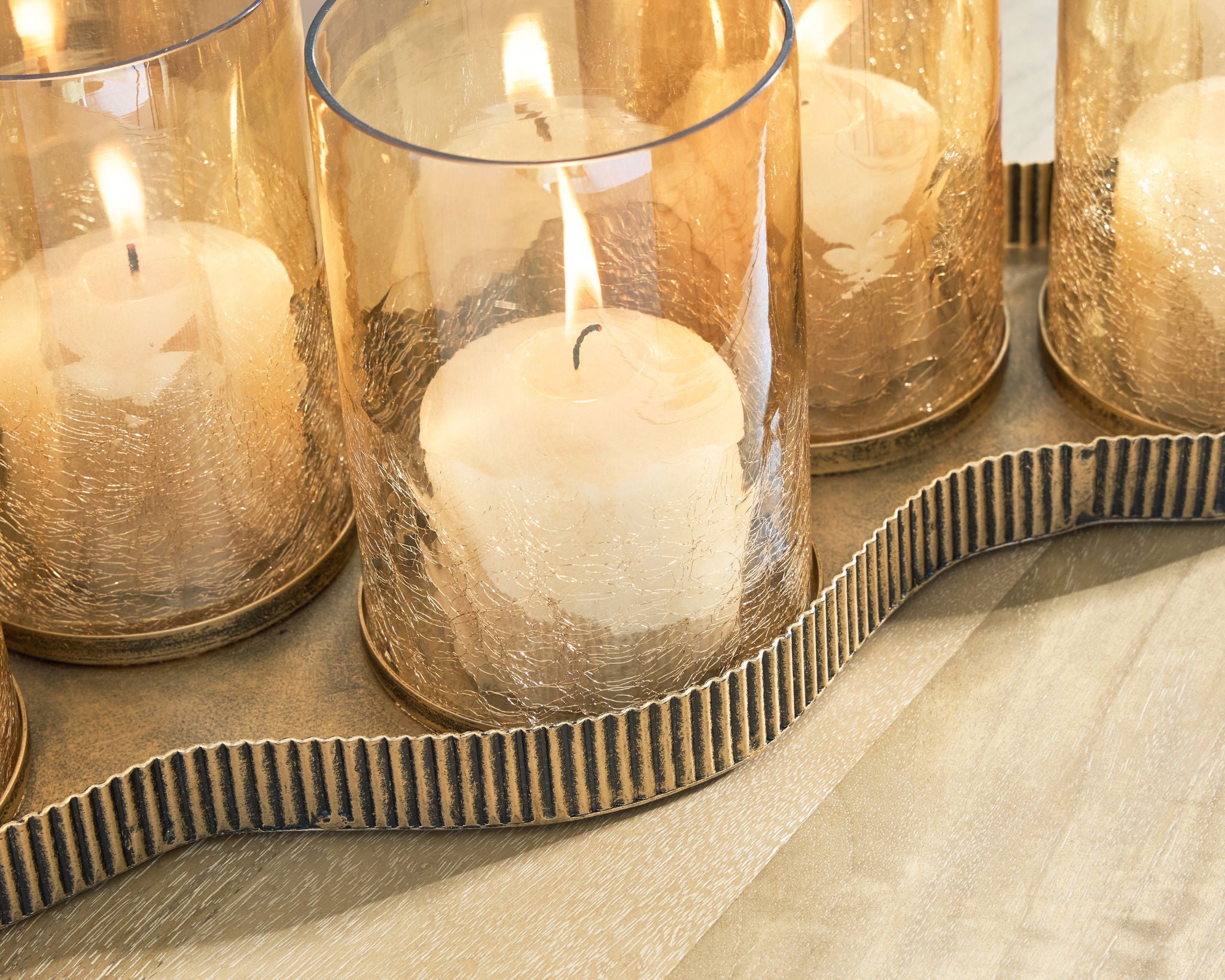 Evereton - Candle Holder - Antique Gold Finish - Best Buy Furniture