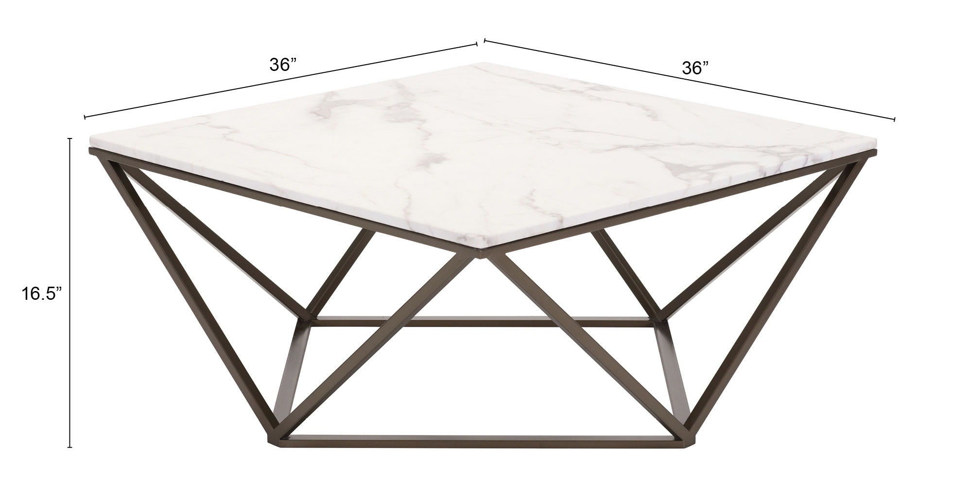 Tintern - Coffee Table - White / Antique Brass