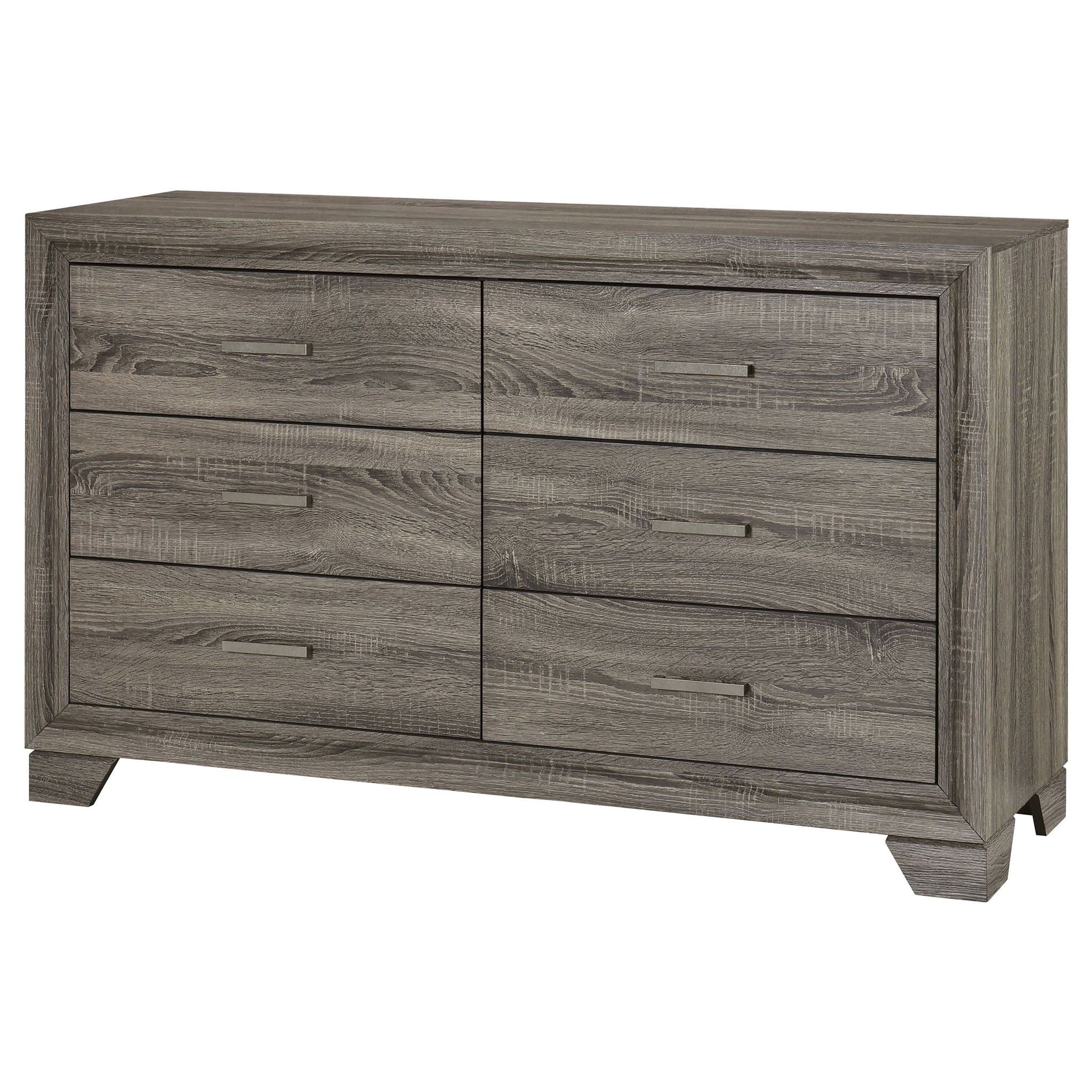 Funston - 6 Drawer Dresser Cabinet - Brown Oak