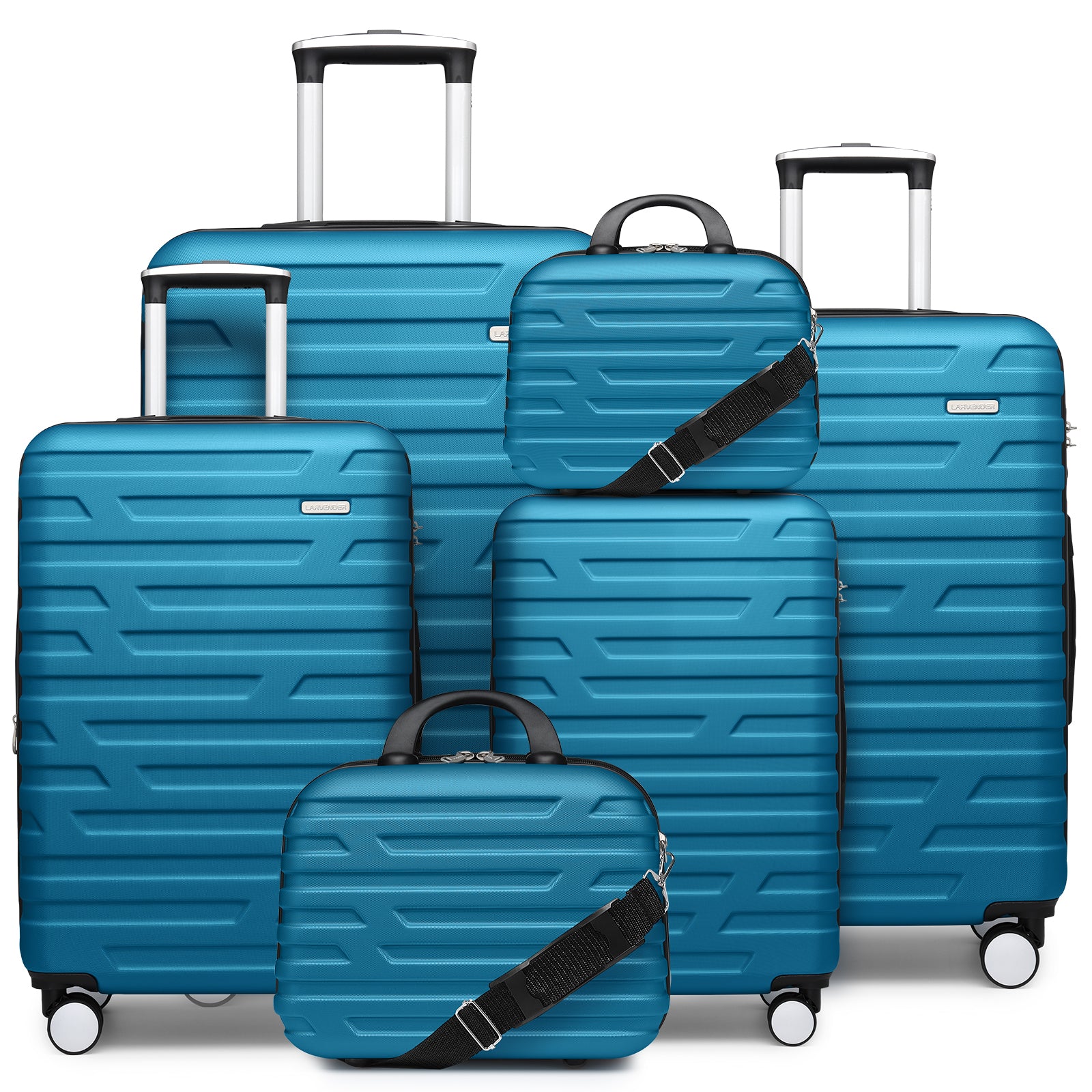 Luggage Sets 6 Piece Hardside Expandable Suitcases with Two Cosmetic Cases Spinner Wheels TSA Lock