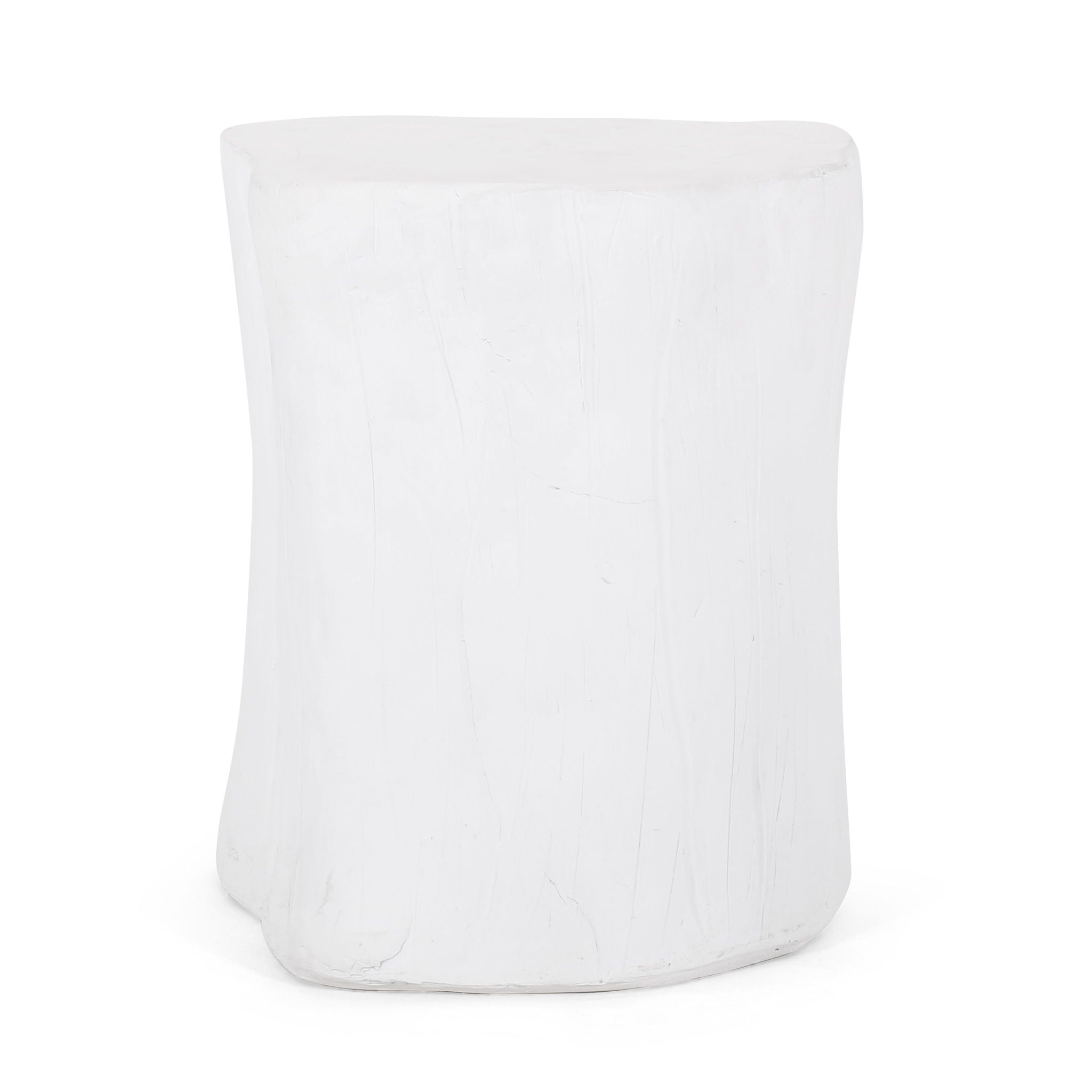 Outdoor, Lightweight Concrete Side Table - Antique White