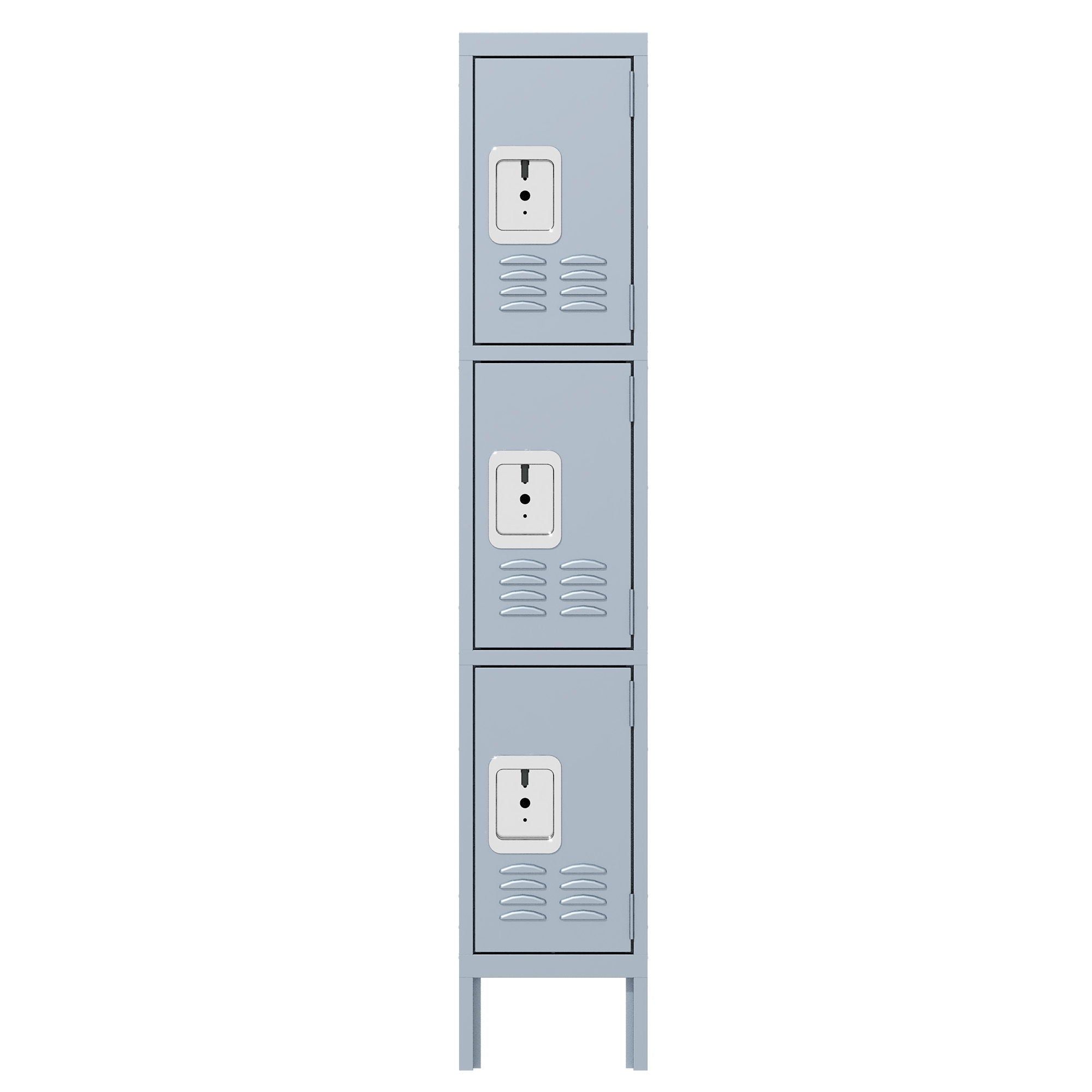 Lockers For Employees With 3 Door Storage Locker Durable For Gym, School, Office - Gray